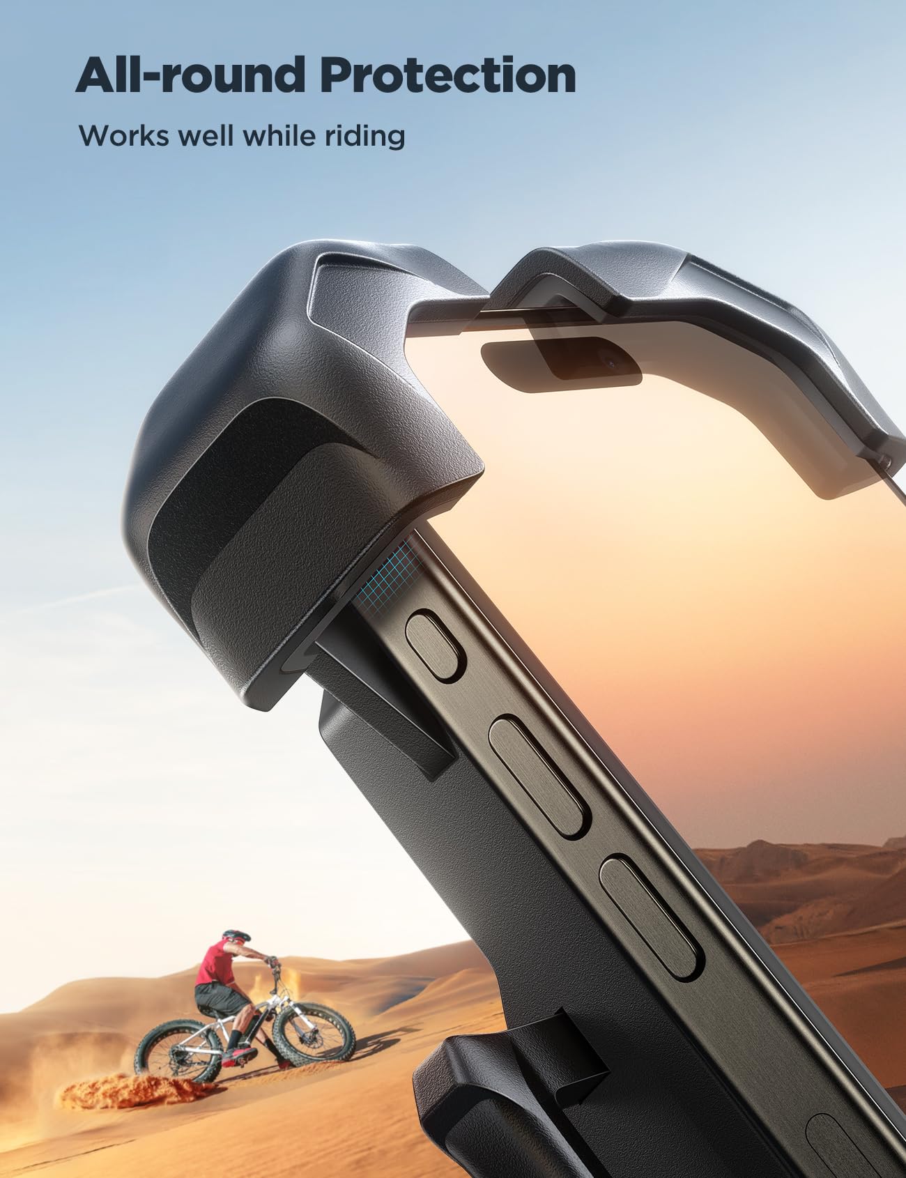 JOYROOM Motorcycle Phone Mount - 1 Second Auto Lock, Military-Grade Anti-Shake (100mph), Universal Bike Phone Holder for iPhone, Samsung & All Smartphones - Quick 10-Second Installation - Perfect for Road Trips, Commuting & Adventure Riding