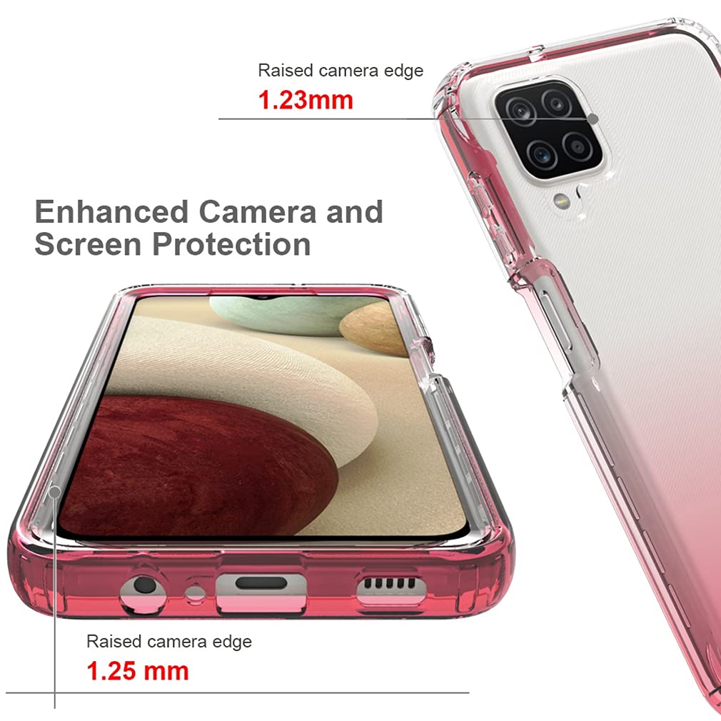Samsung Galaxy A12 5G Phone Case for Women - Shockproof Clear TPU Full Body Protective Cover with Soft Flexible Design (Red) | Perfect for Everyday Use, Work & Travel Protection