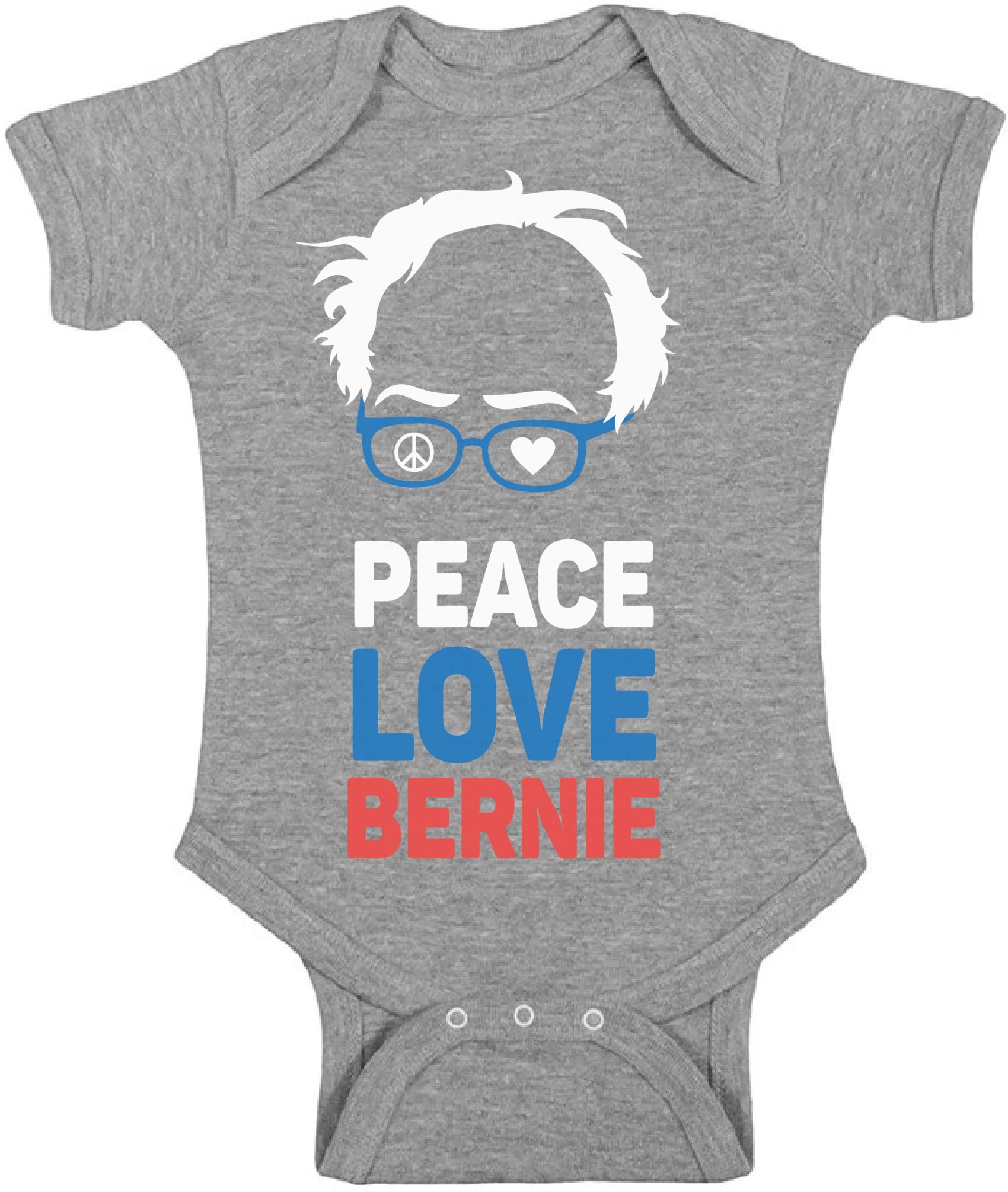 Bernie Sanders Baby Bodysuit - Peace & Love Romper for Bernie Fans | Cute Infant Outfit for Political Supporters & Family Photos