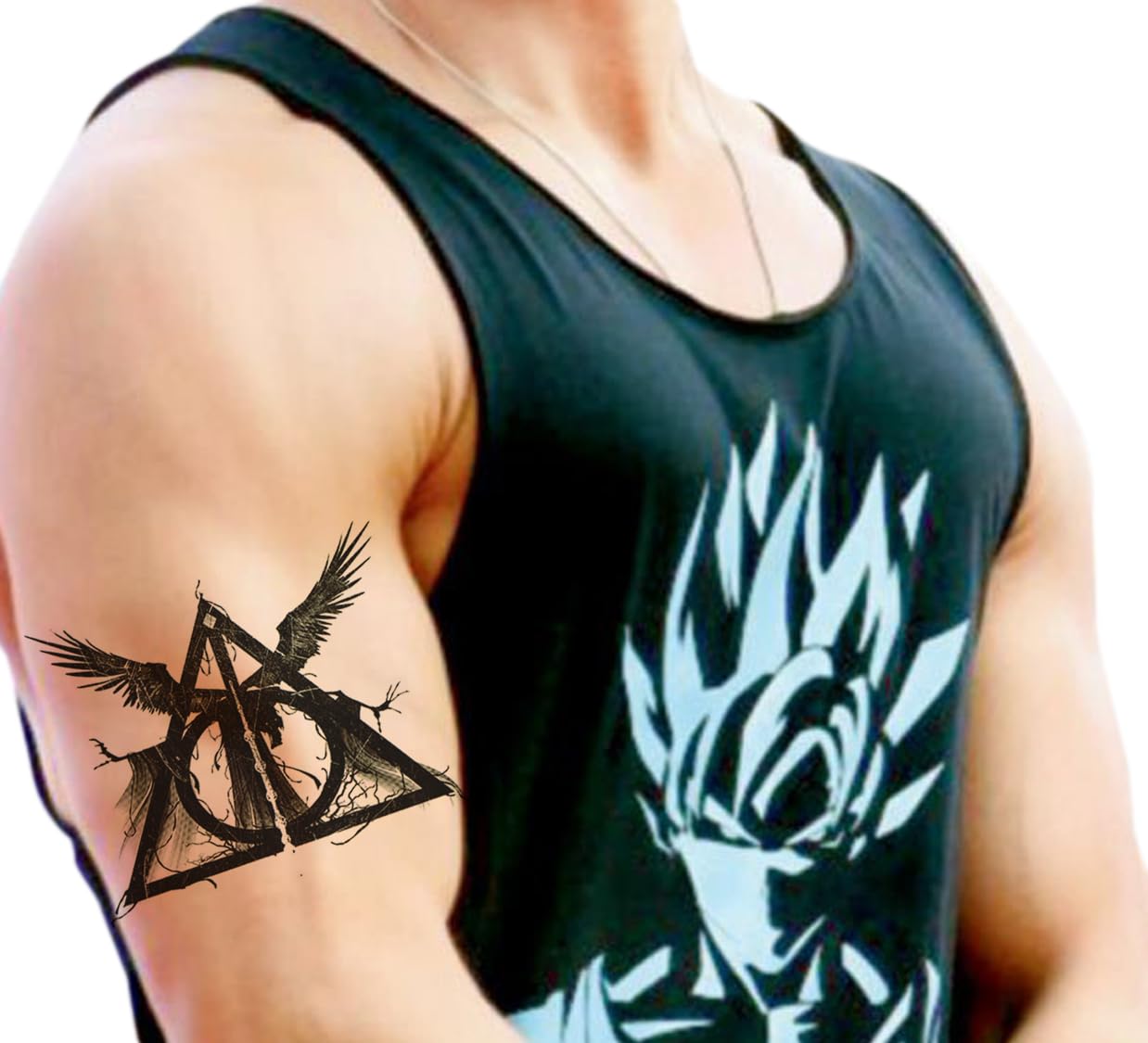 Waterproof Temporary Tattoo Stickers for Men & Women - 3D Realistic Flowers, Butterflies, Stars, Angels, Wolves & Armband Designs (21x15cm) - Perfect for Parties, Halloween, Cosplay & Body Art