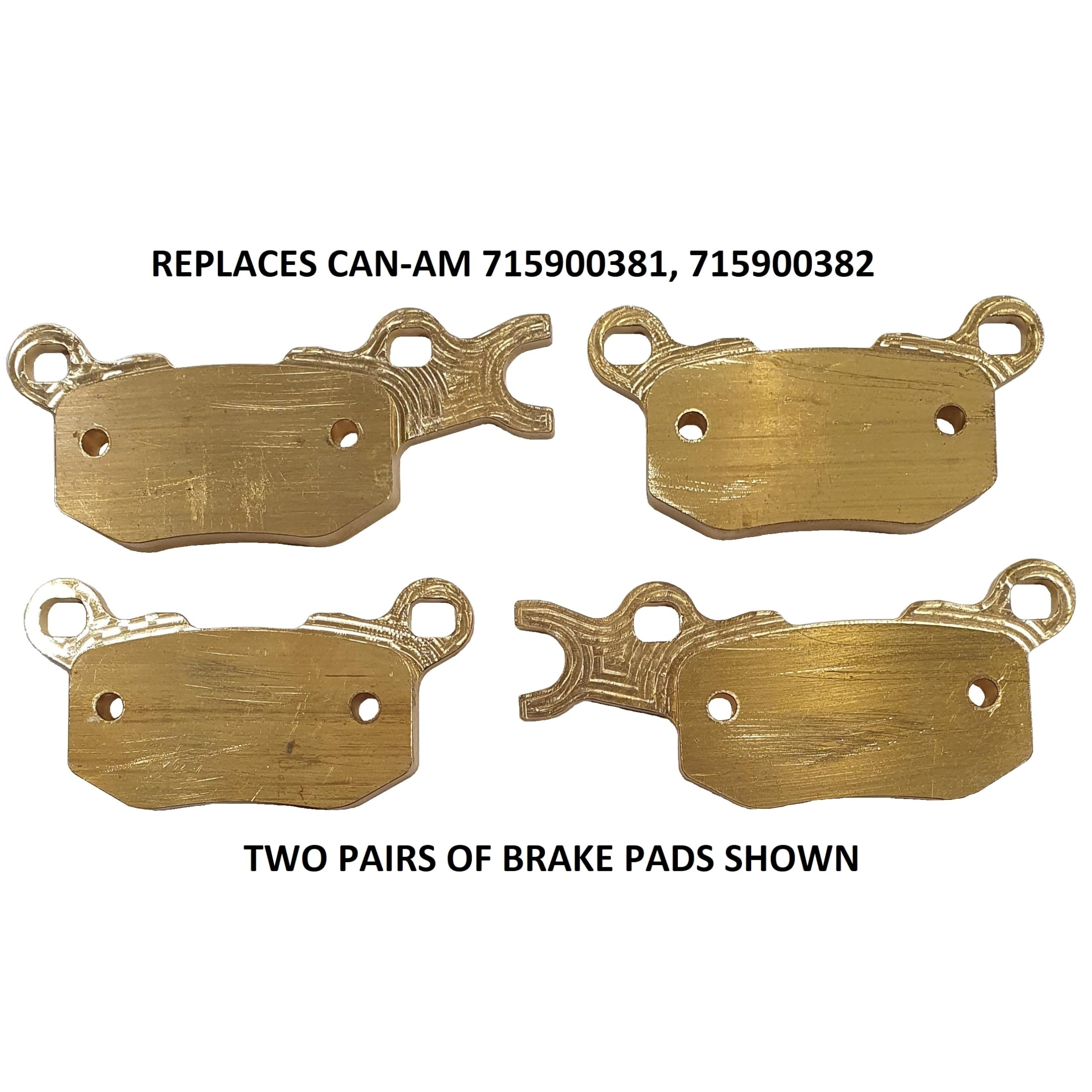 High-Quality Brass Brake Pads (2-Pair Set) - Compatible with Can-Am 715900381 & 715900382 - Durable Friction Material for ATV, UTV & Off-Road Vehicles - Perfect for Trail Riding, Mudding & Heavy-Duty Performance