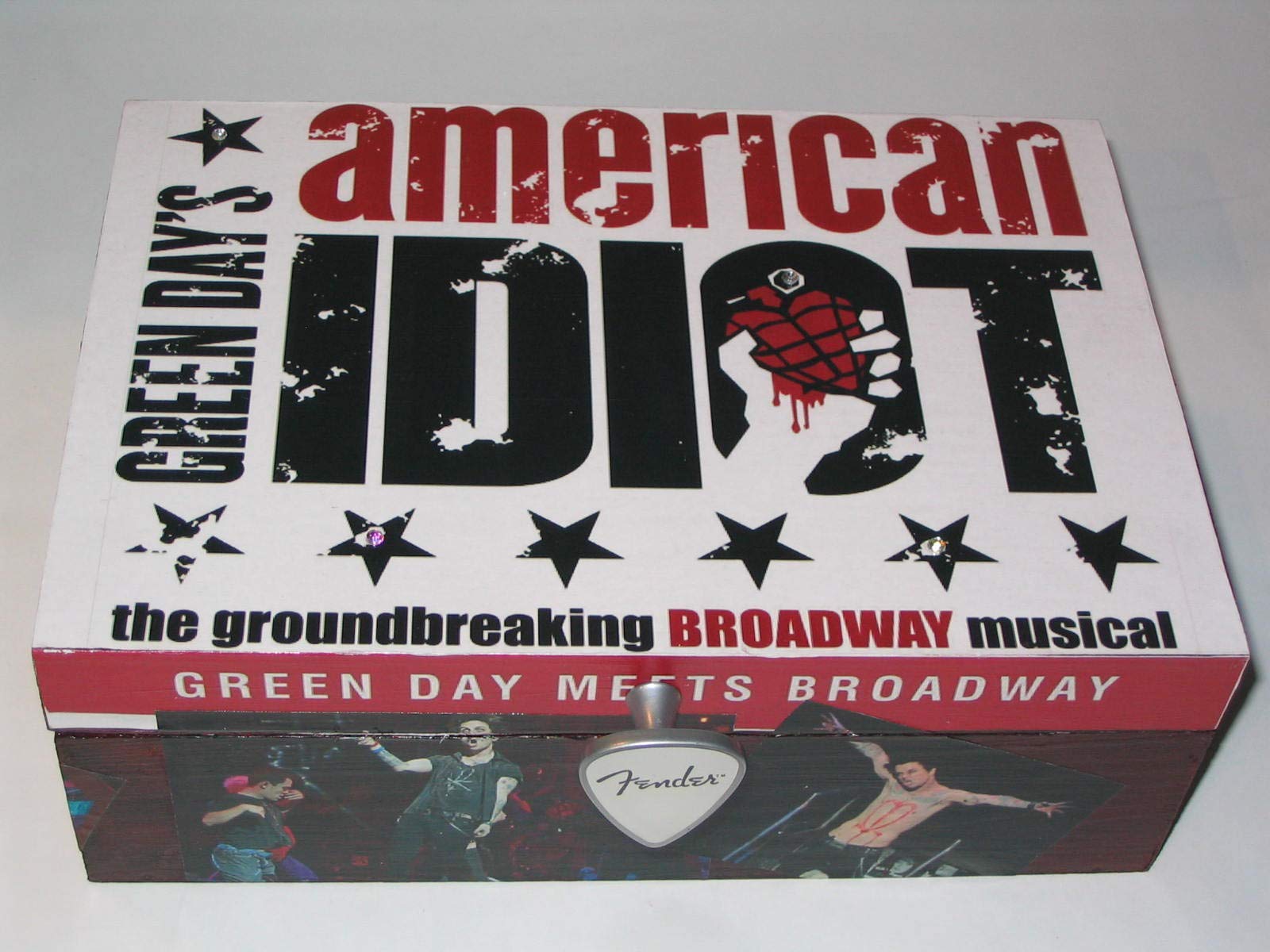American Idiot The Musical Broadway Decoupage Wooden Jewelry Storage Box - Green Day Inspired Gift for Music Lovers, Perfect for Theater Fans & Jewelry Organization