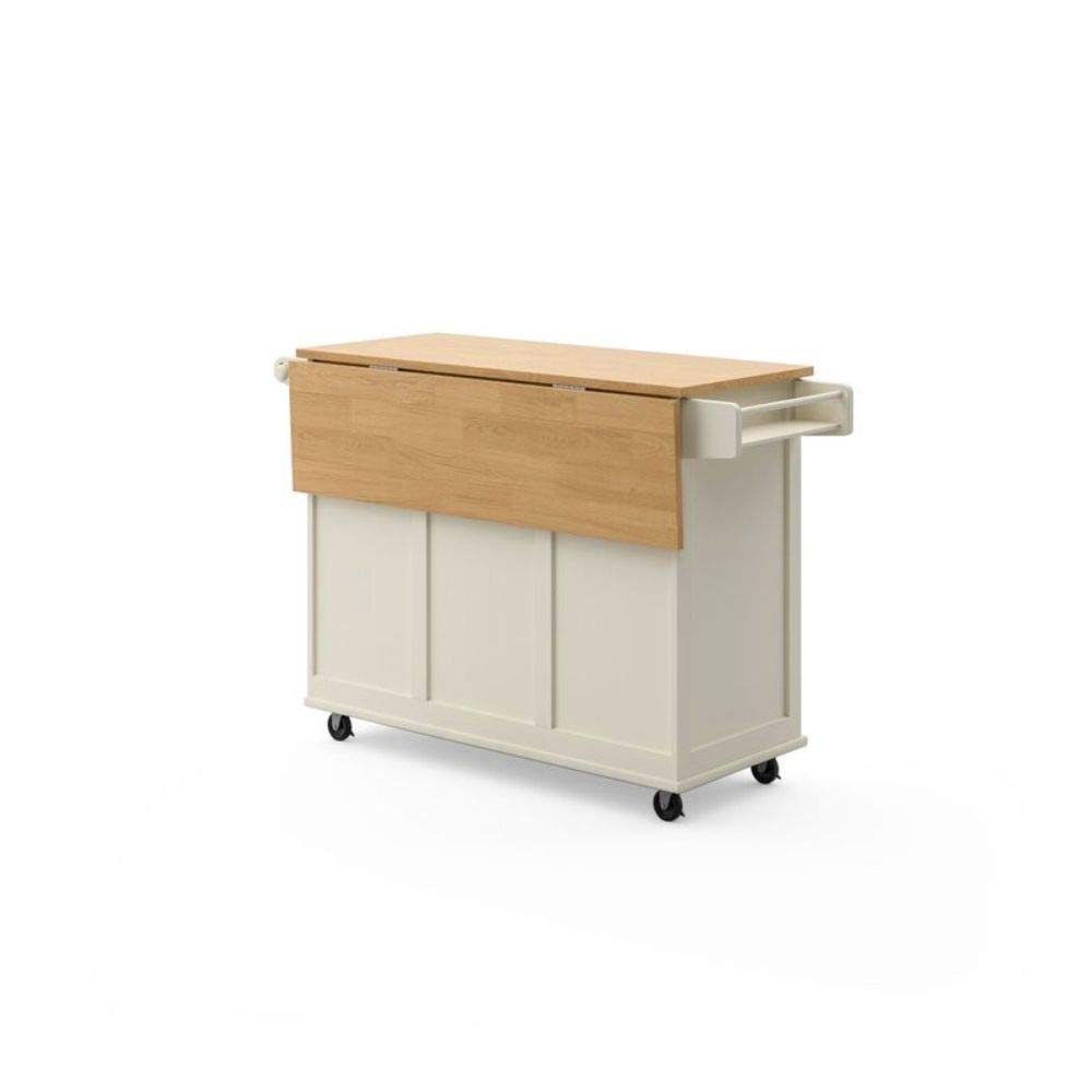 **Rolling Kitchen Island Cart with Drop Leaf Wood Top - 3 Drawer Storage Cabinet, Spice Rack & Towel Holder - Mobile Breakfast Bar, Food Prep & Serving Table for Dining & Kitchen Organization**    *(Use Case: Perfect for small kitchens, entertaining guests, meal prep, extra storage, and stylish serving during parties or family gatherings.)*