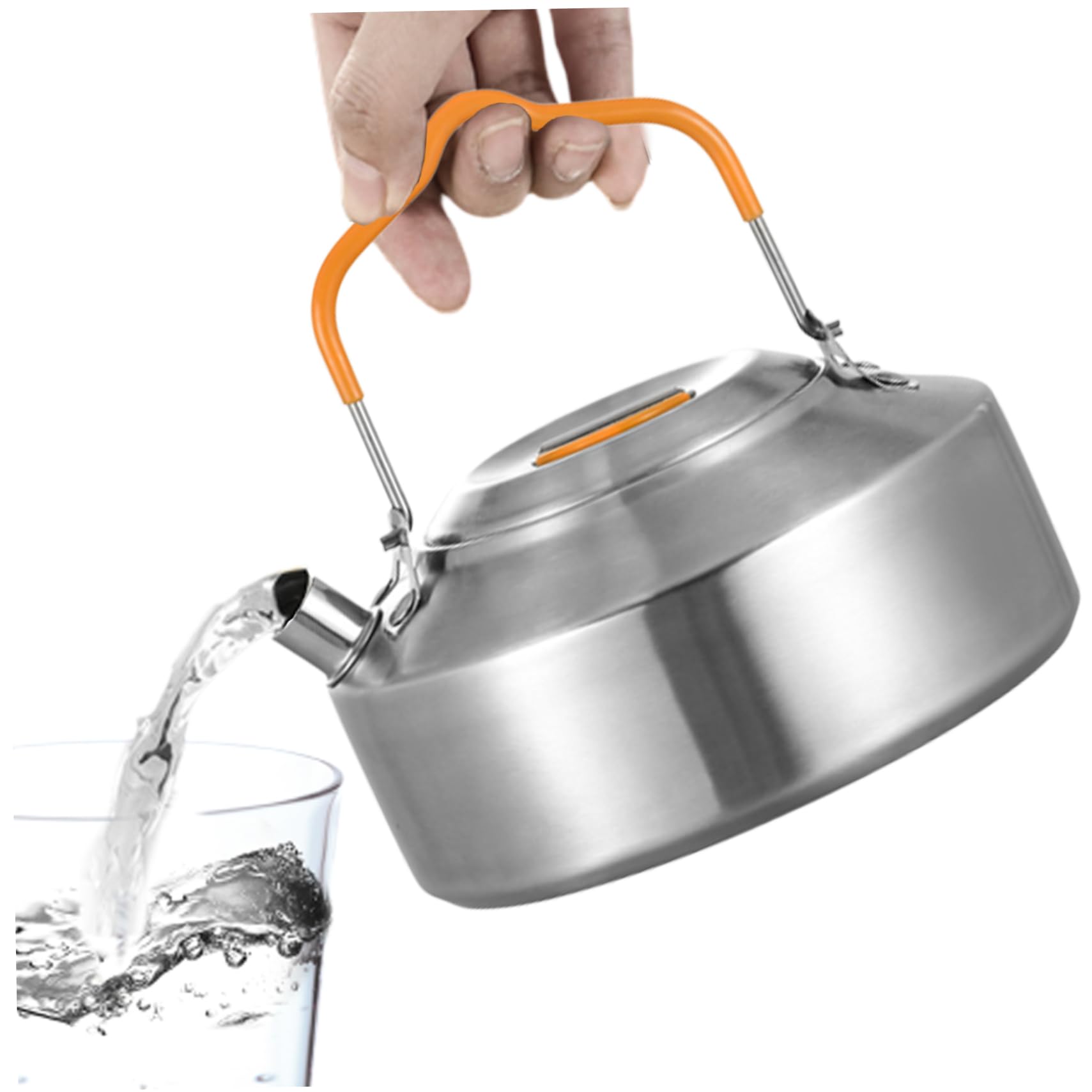 **1L Stainless Steel Camping Kettle - Lightweight Outdoor Tea & Coffee Pot for Hiking, Backpacking & Picnics - Perfect for Summer Sports & Adventure Supplies**