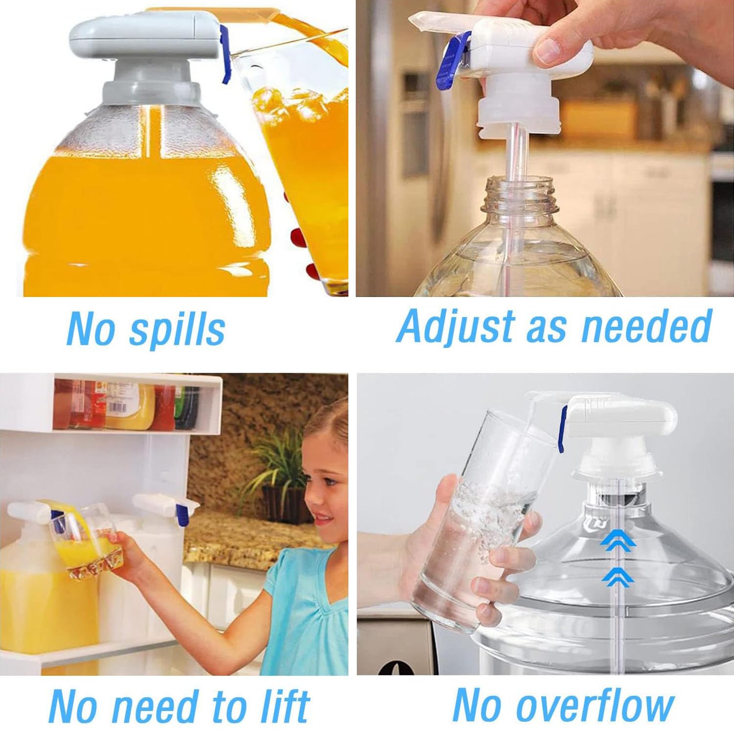 2 Pack Automatic Drink Dispenser - Electric Milk & Beer Tap with One-Handed Operation, Anti-Overflow Technology | Portable Beverage Dispenser for Home Kitchen, Outdoor Parties, Camping & Bar Use