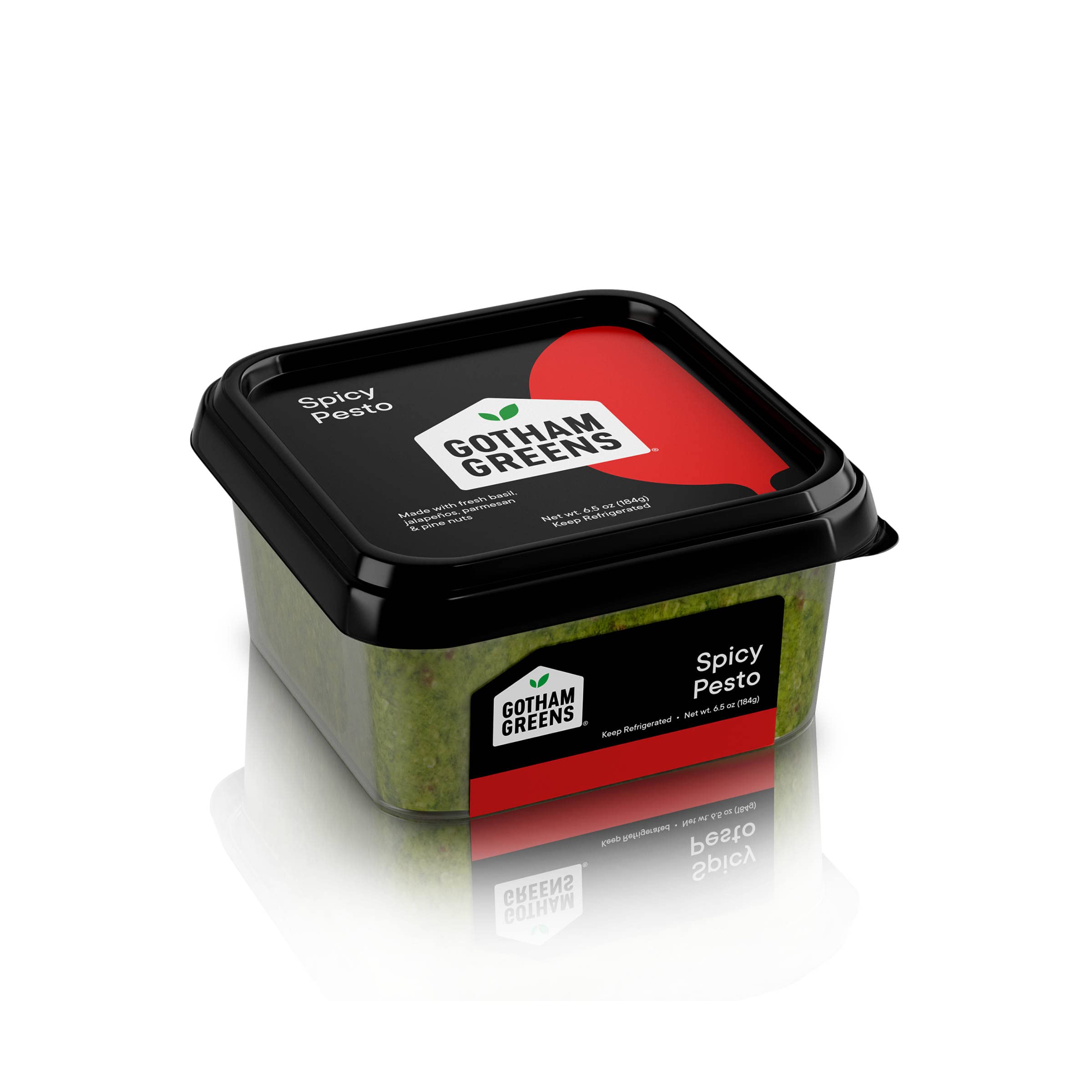 Gotham Greens Spicy Pesto Sauce - 6.5 Oz Jar | Vegan Basil Pesto with Chili | Perfect for Pasta, Pizza & Sandwiches | Gluten-Free & Non-GMO | Gourmet Italian Condiment