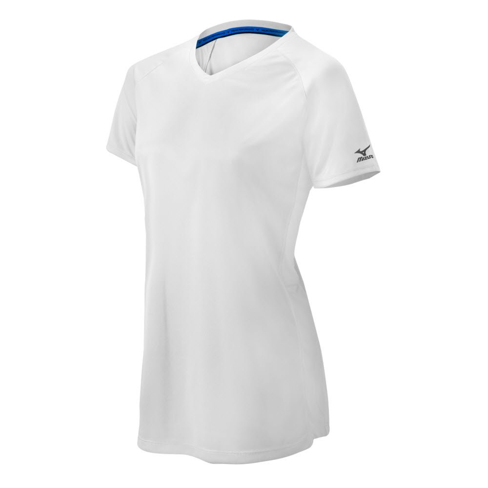 Mizuno Women's V-Neck Moisture-Wicking Fastpitch Softball Tee Shirt - Breathable Performance Top for Training & Games
