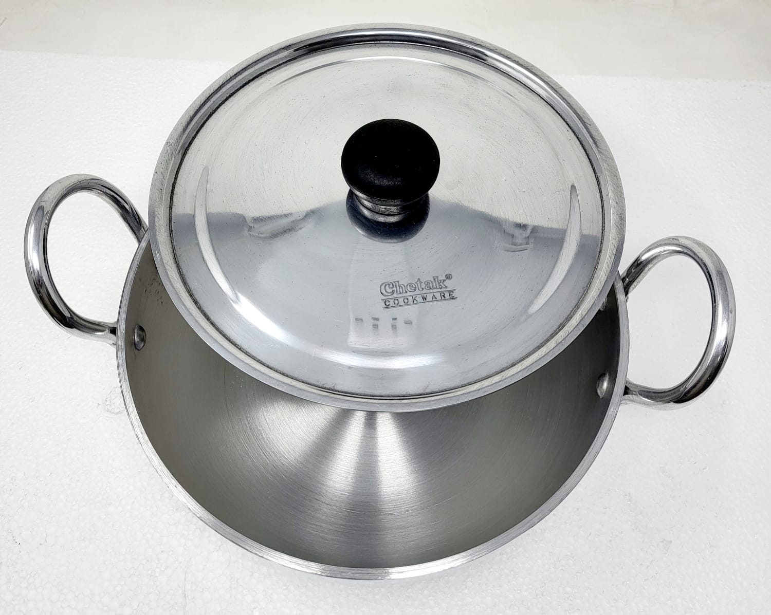 Premium Tabakh Aluminum Kadai with Lid - 20cm Heavy Duty Indian Cooking Pot for Biryani, Curry & Deep Frying - Perfect for Home Kitchens & Restaurant Use