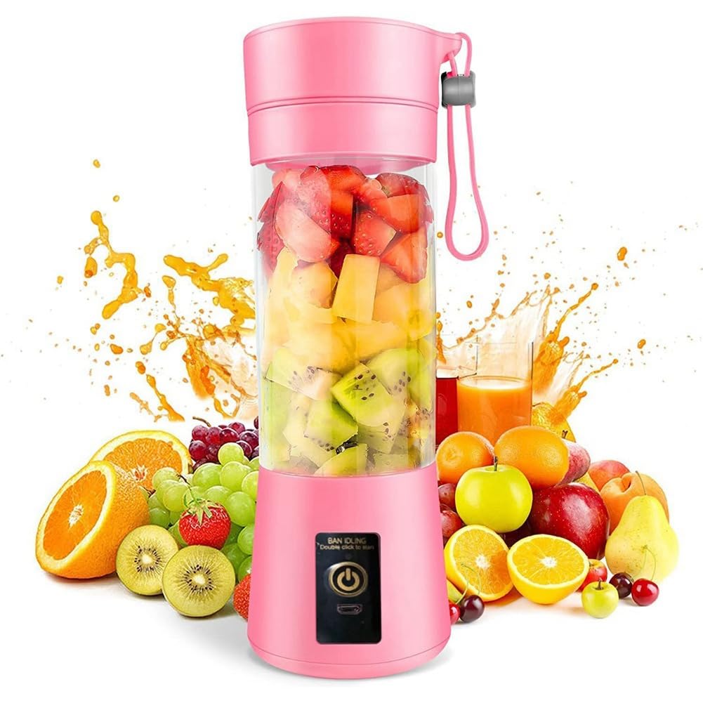 Portable USB Blender 380ml - 6 Blade Travel Juicer for Smoothies & Shakes - Gym, Office, Outdoor