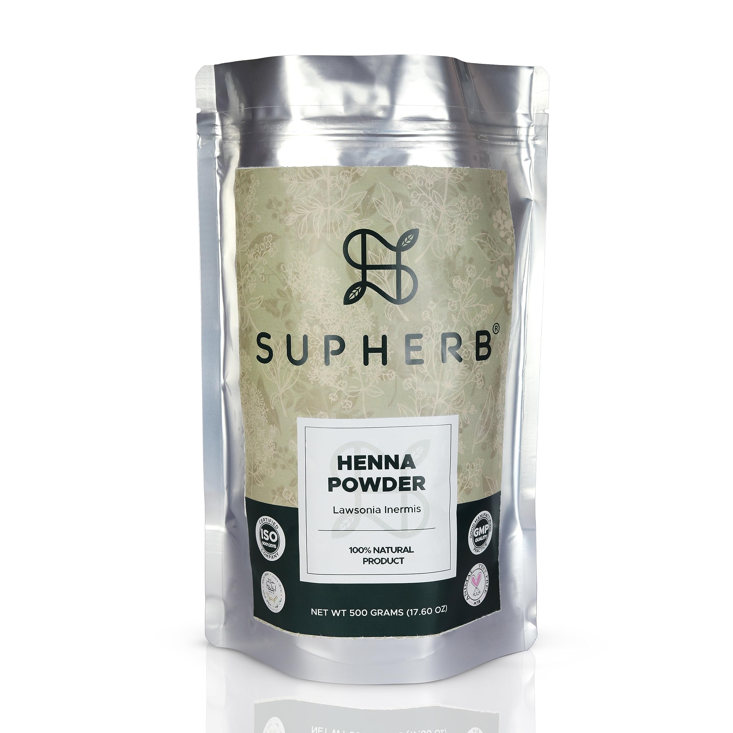 SUPHERB 100% Pure Organic Henna Powder for Natural Hair Color & Conditioning - Chemical-Free, No Preservatives - 500g for Men & Women - Perfect for DIY Hair Dye, Gray Coverage & Ayurvedic Hair Care