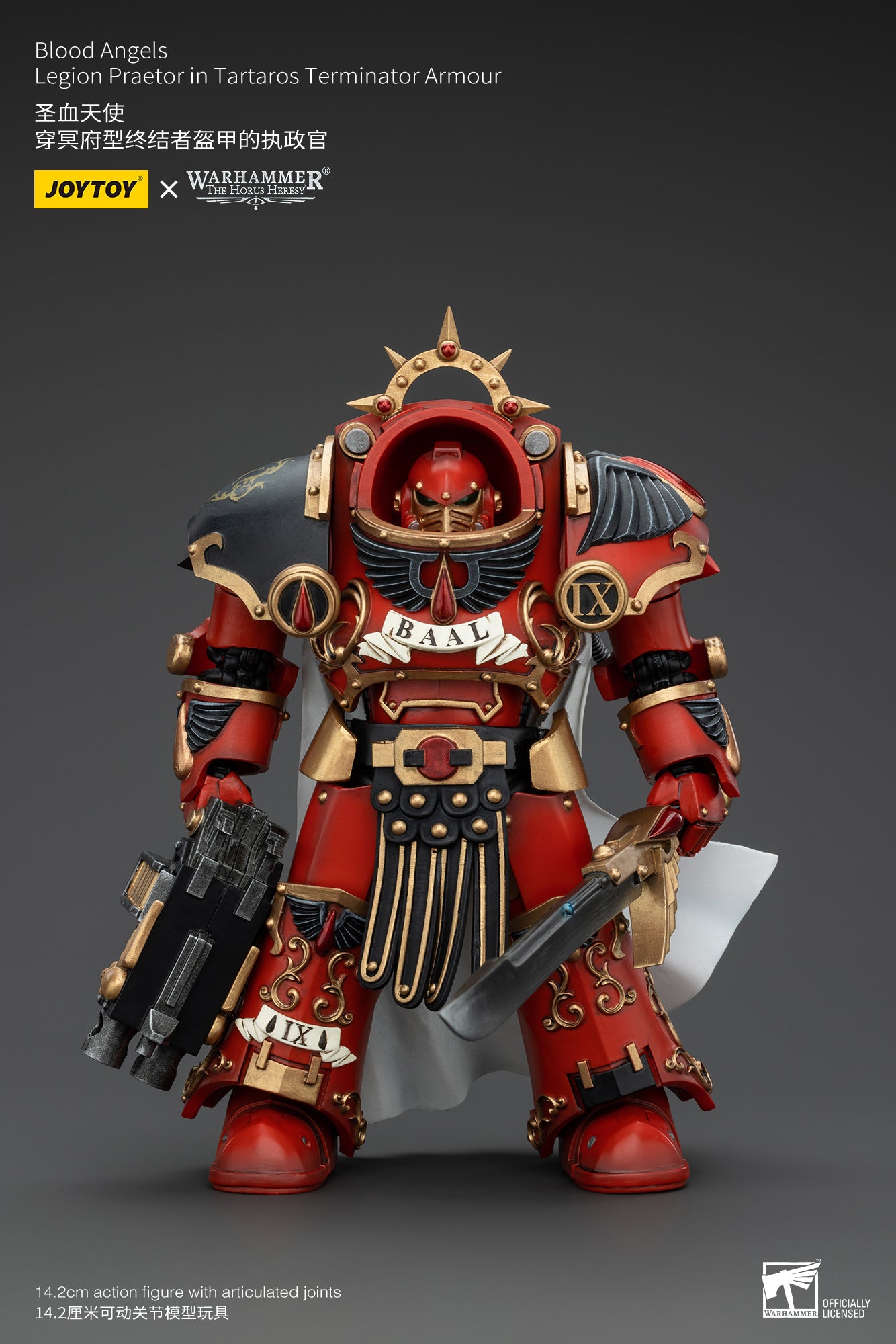1/18 JOYTOY Warhammer The Horus Heresy Blood Angels Legion Praetor Action Figure in Tartaros Terminator Armor - Collectible Model for Display, Gaming & Warhammer 40K Fans
