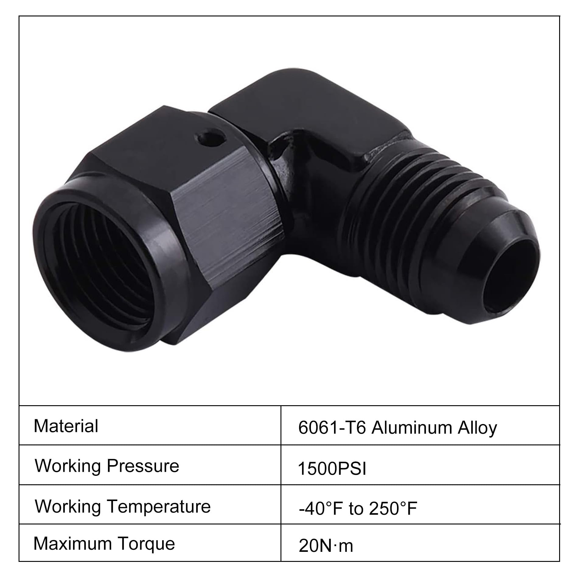 EVIL ENERGY AN Female to AN Male Flare Swivel Fitting Adapter - High-Quality Aluminum Black AN Fittings for Fuel, Oil & Hydraulic Systems - Perfect for Automotive, Racing & Performance Upgrades