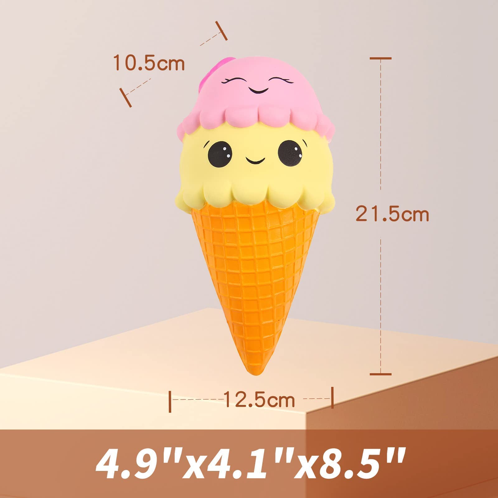 Jumbo Kawaii Squishy Ice Cream Cone - Stress Relief Toy for Kids & Adults
