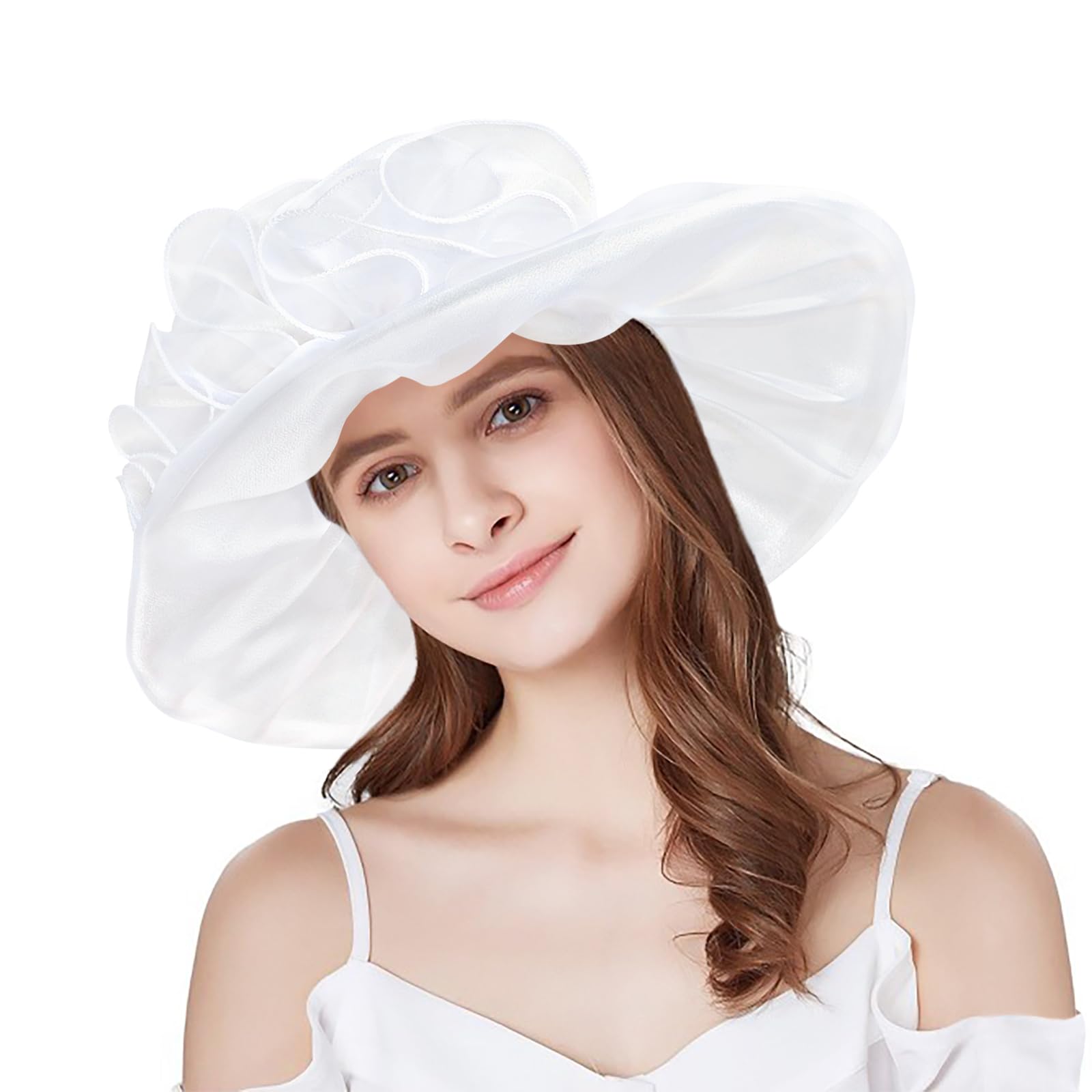 YIDINGCO Women's Derby Hats 2023 - Elegant Kentucky Organza Fascinator with Headband Hairpin - Perfect for Church, Tea Parties, Weddings & Special Occasions