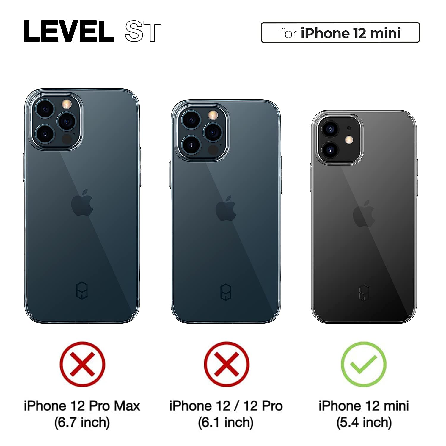 PATCHWORKS Level ST Ultra Thin Shockproof Crystal Clear Hard Case for iPhone 12 Mini 5G (5.4 inch 2020 Model) | Lightweight Protective Phone Cover with MagSafe Compatibility | Perfect for Everyday Use, Work & Travel
