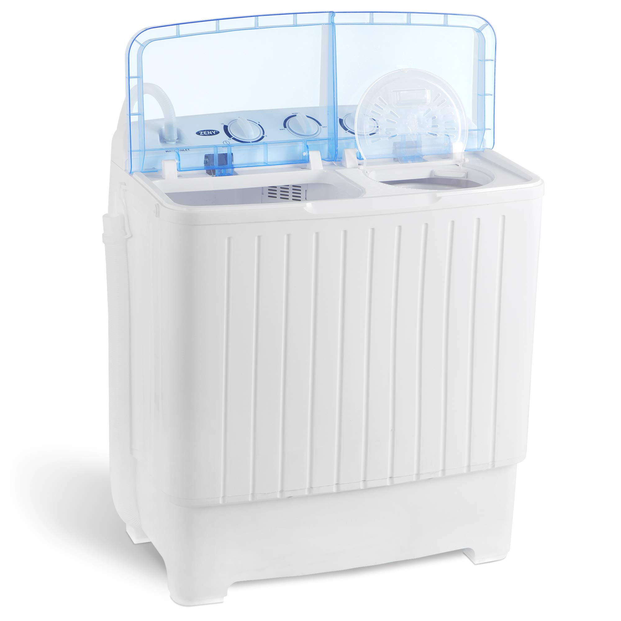ZENY Portable Washing Machine - Compact Twin Tub Laundry Washer & Dryer Combo, 17.6lbs Capacity (11lbs Washer + 6.6lbs Spinner), Semi-Automatic Mini Washing Machine for Apartments, RVs, Camping & Travel - Perfect for Small Spaces & On-the-Go Laundry Needs