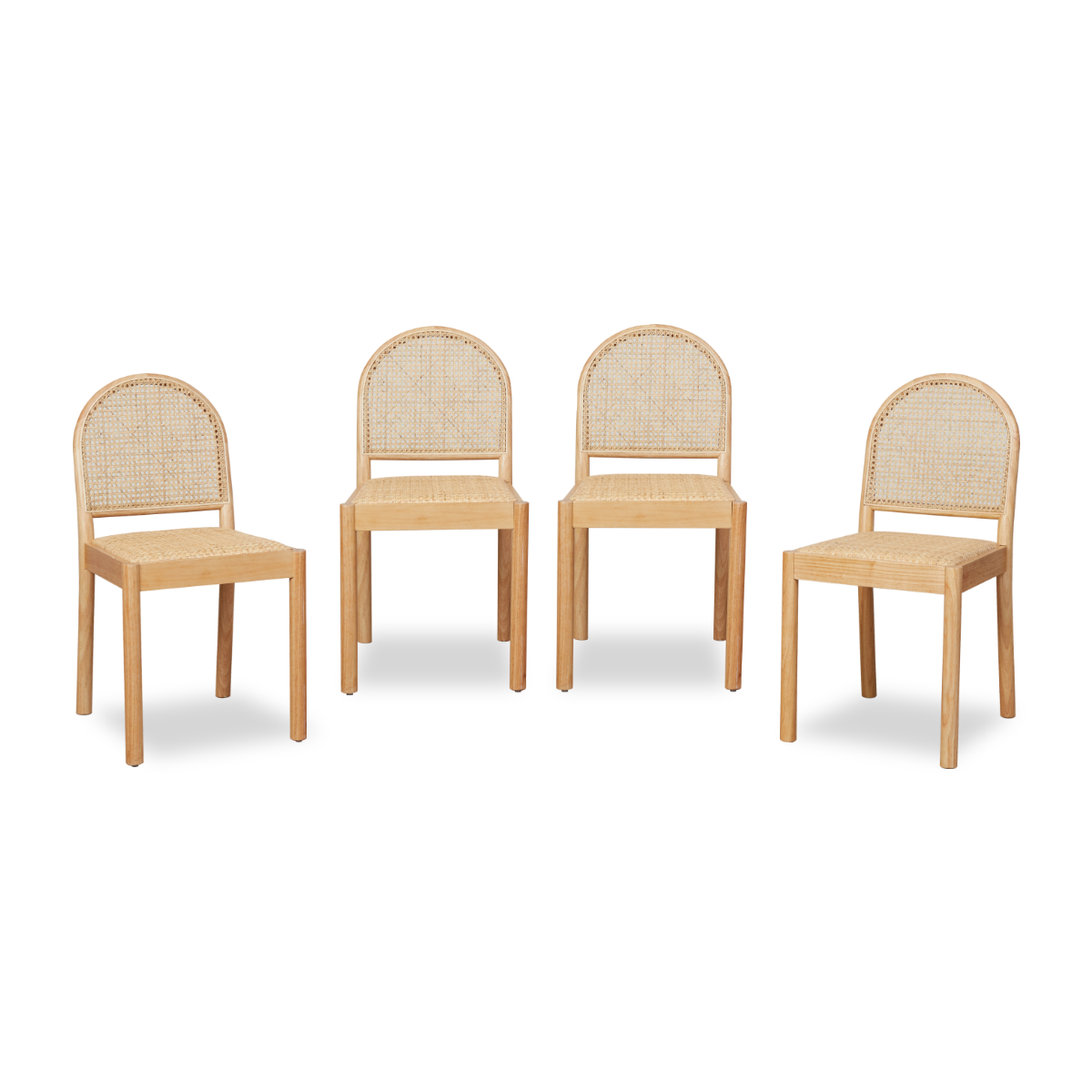 Mateo Dining Chair Set of 4 - Natural Wood Modern Kitchen Chairs for Dining Room, Breakfast Nook & Home Decor