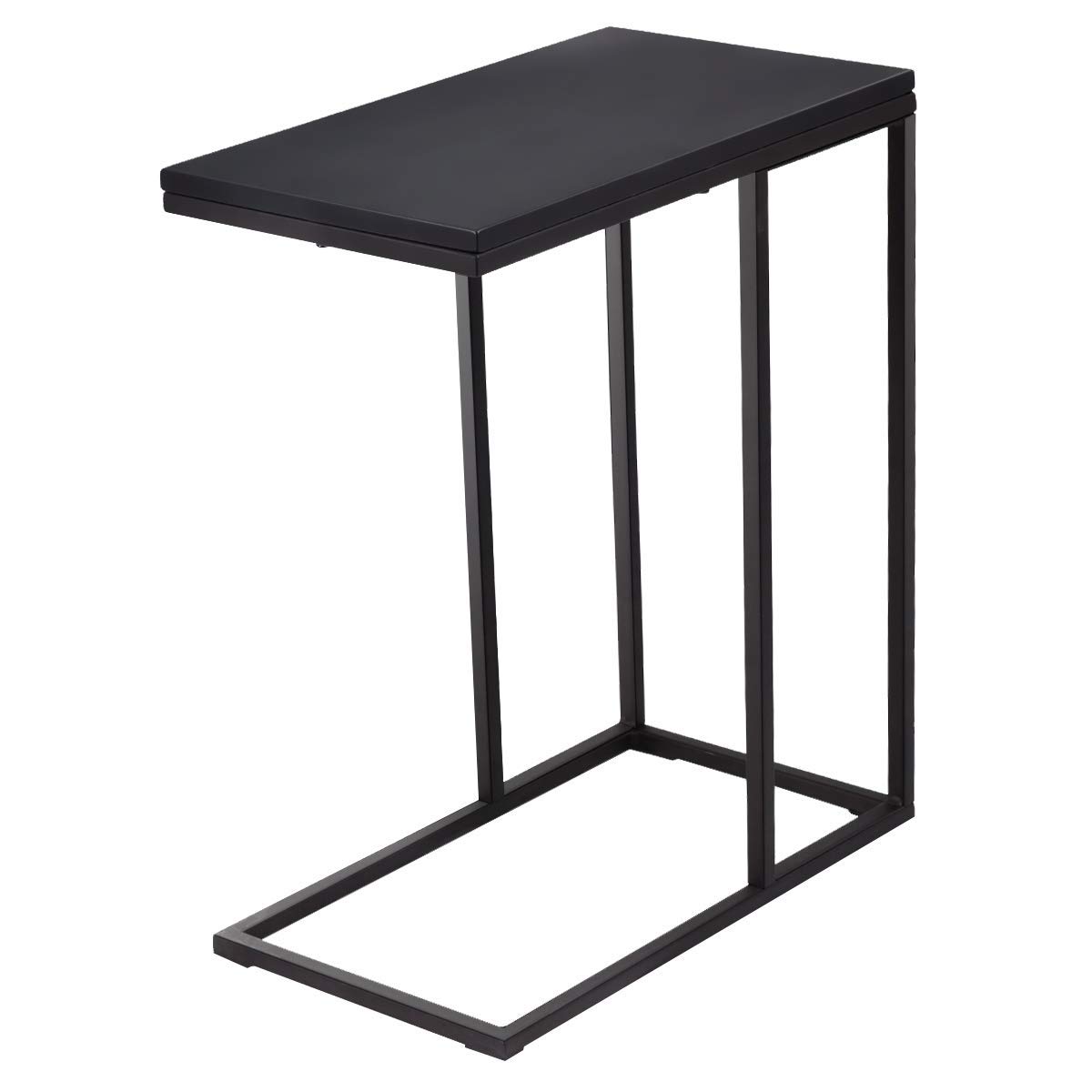 Tangkula 2-Pack Black Coffee Tray Sofa Side Table - End Table Ottoman with Storage for Living Room, Couch Console Stand, TV Lap Snack Tray - Perfect for Home Decor, Coffee & Snacks While Watching TV