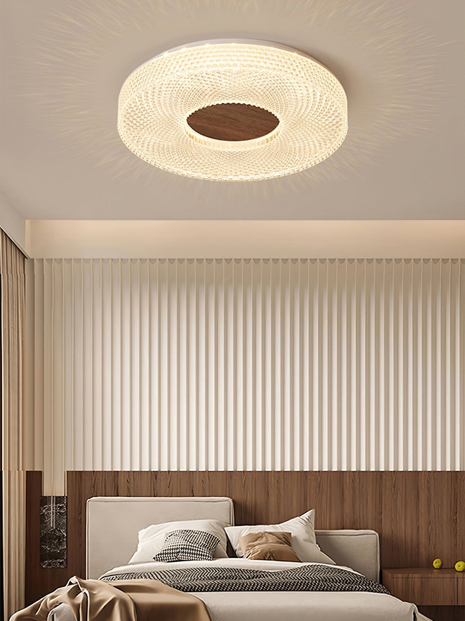 Modern Acrylic Halo Round Ceiling Light Fixture - Energy Efficient LED Flush Mount Lighting for Bedroom, Living Room & Kitchen | Dimmable Contemporary Home Decor