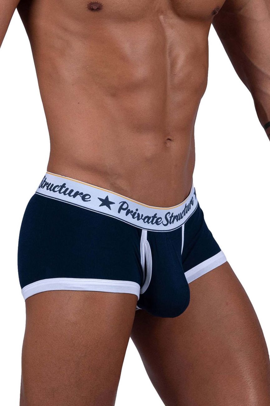 Private Structure Classic Mid Waist Trunks for Men - Comfortable Cotton Underwear with Breathable Fabric - Perfect for Everyday Wear, Gym & Travel
