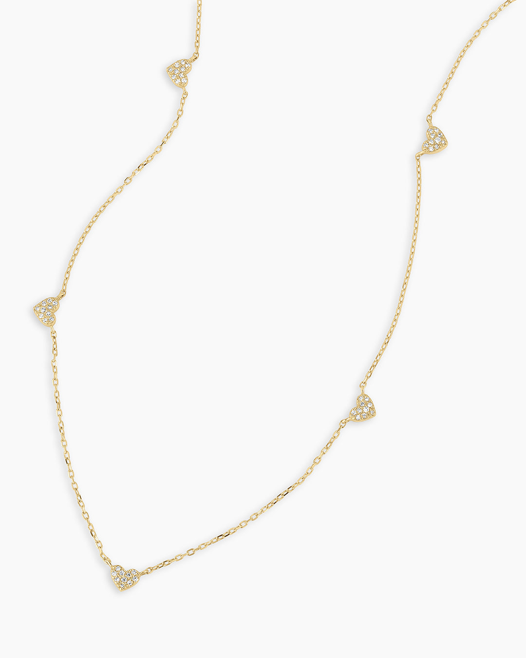 Elegant Diamond Pavé 5 Heart Necklace - 14K Gold Pendant for Women | Perfect Gift for Anniversary, Valentine's Day & Special Occasions