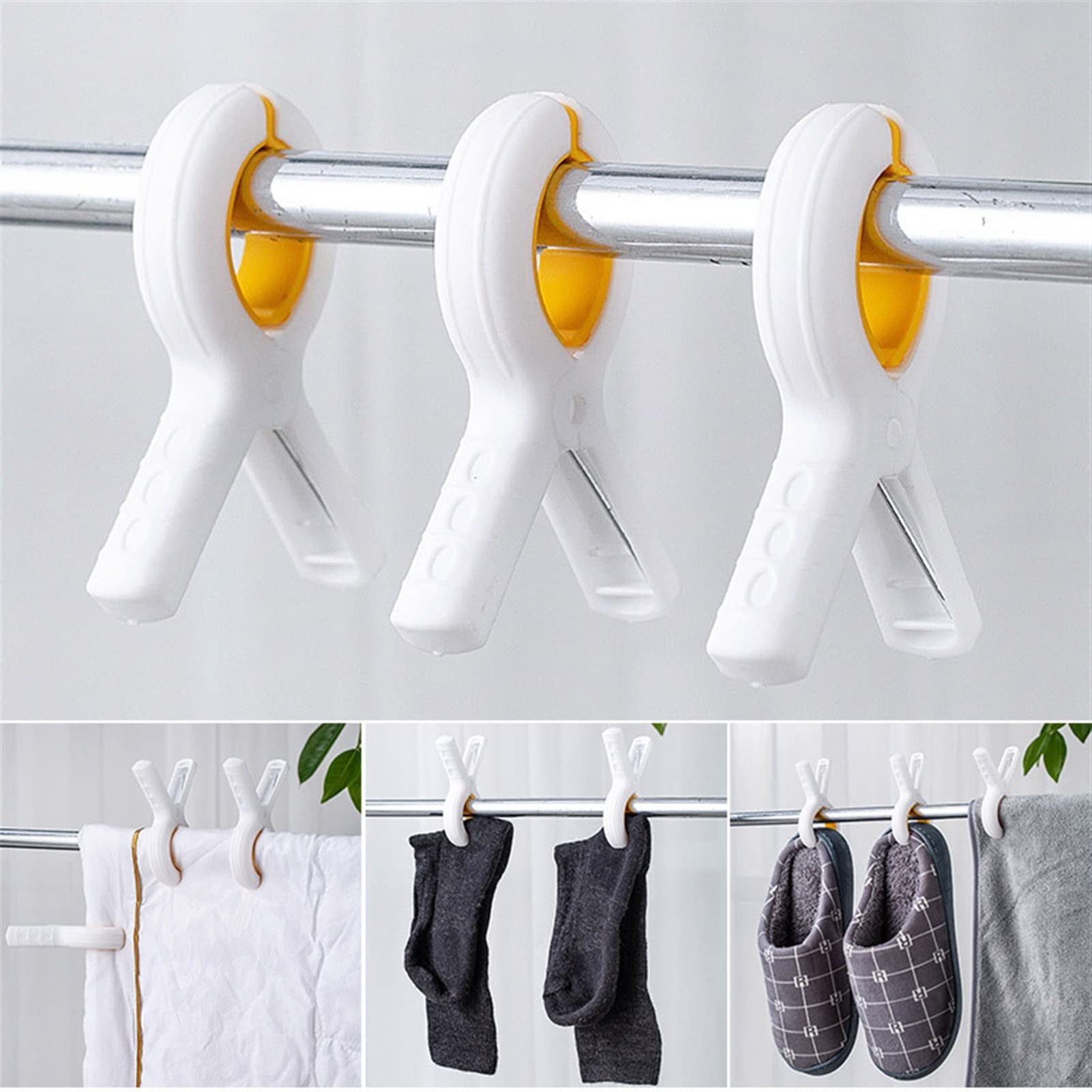 NFEGSIYA 3-Pack Windproof Beach Towel Clips - Large Heavy Duty Clamps for Clothes, Towels & Home Drying Racks | Secure Outdoor, Pool & Laundry Use (Red)