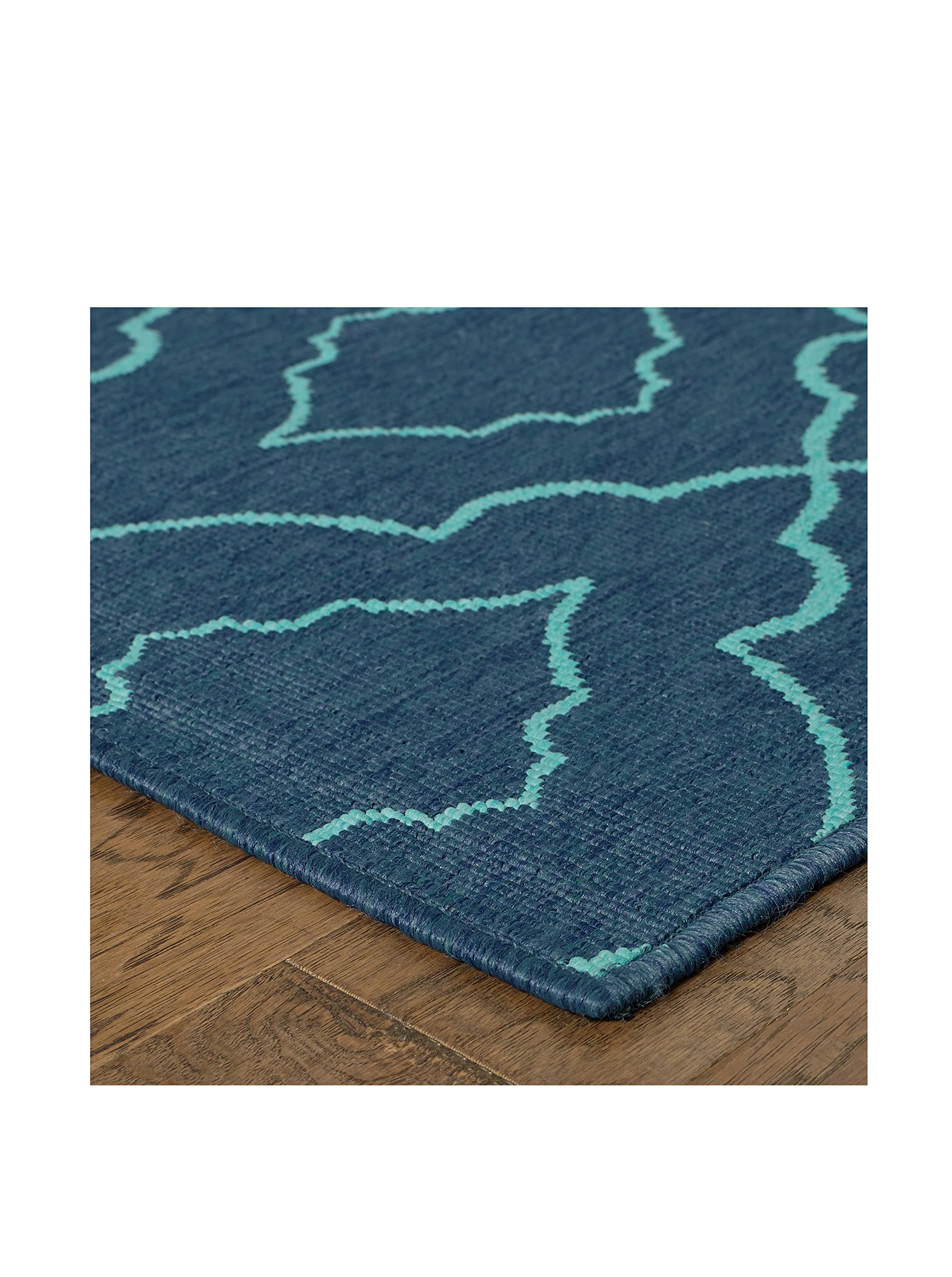 Granville Rugs Loggia Indoor/Outdoor Area Rug - Navy Blue 8'6