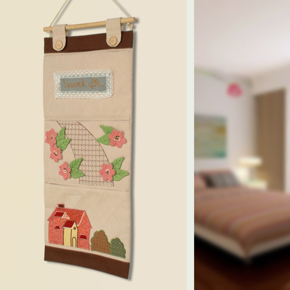 My House Ivory Wall Hanging Organizer - 11x24 Inch Wall Pocket for Keys, Mail & Essentials | Perfect for Entryway, Kitchen & Office Organization