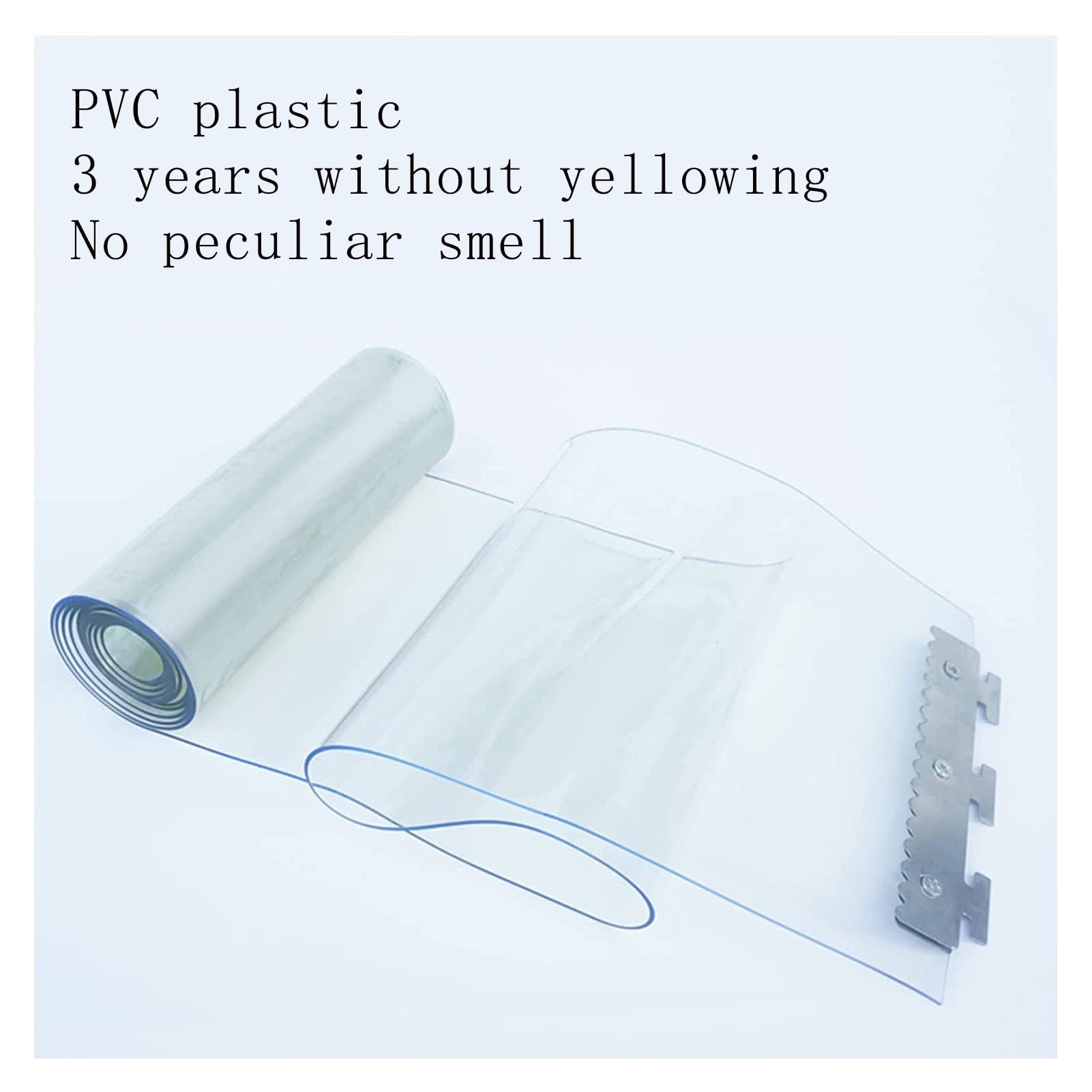 IBOWZ Clear PVC Strip Curtain - Freezer Room Plastic Vinyl Door Curtain, Waterproof Commercial Industrial Strip Curtain for Shop, Factory, Warehouse | Cold Storage, Food Processing & Industrial Use