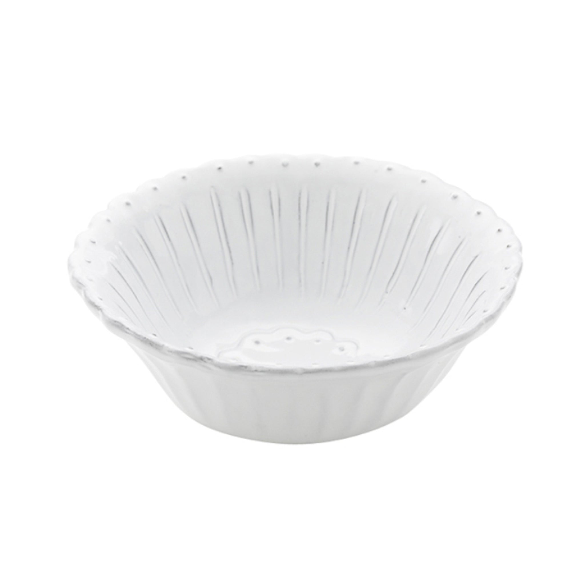 Bella Bianca Beaded Ceramic Cereal Bowl - Elegant Handmade Breakfast Bowl for Cereal, Soup, Salad - Perfect for Home Dining & Gifts