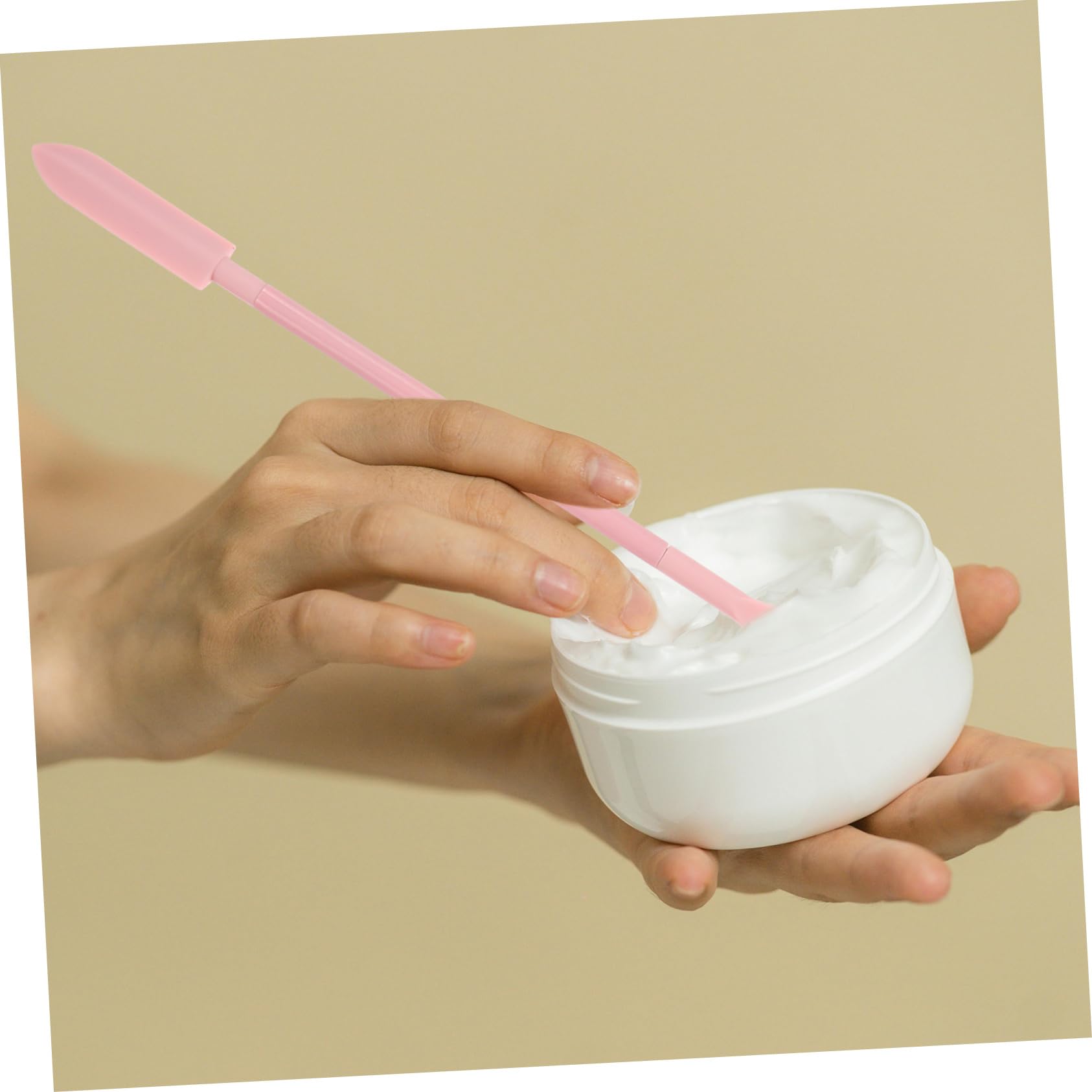 Angoily Mini Silicone Spatula for Skincare - Dual Head Telescopic Makeup Spatula & Lotion Spoon | Perfect for Jars, Creams & Travel Beauty Kits