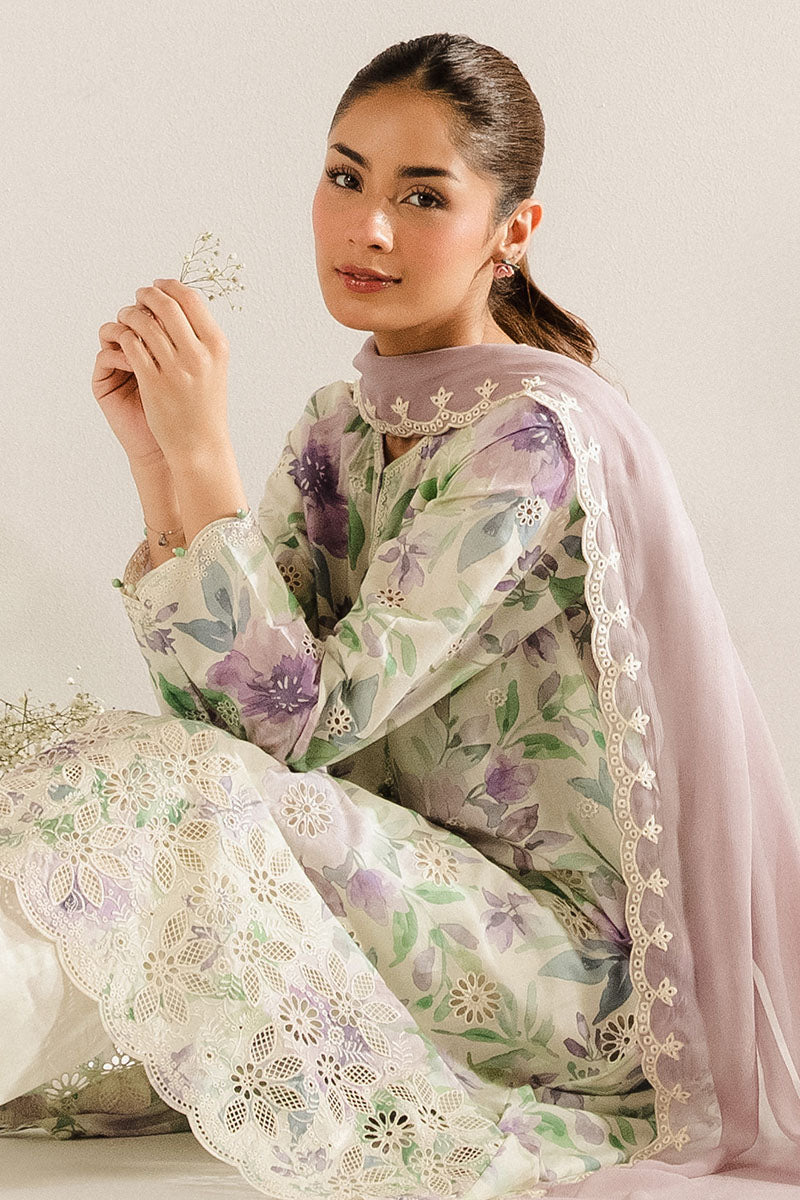 LAVENDER SERENITY 3-Piece Outfit Set (Shirt, Pants & Dupatta) - Elegant Women's Ethnic Wear for Festivals, Weddings & Special Occasions