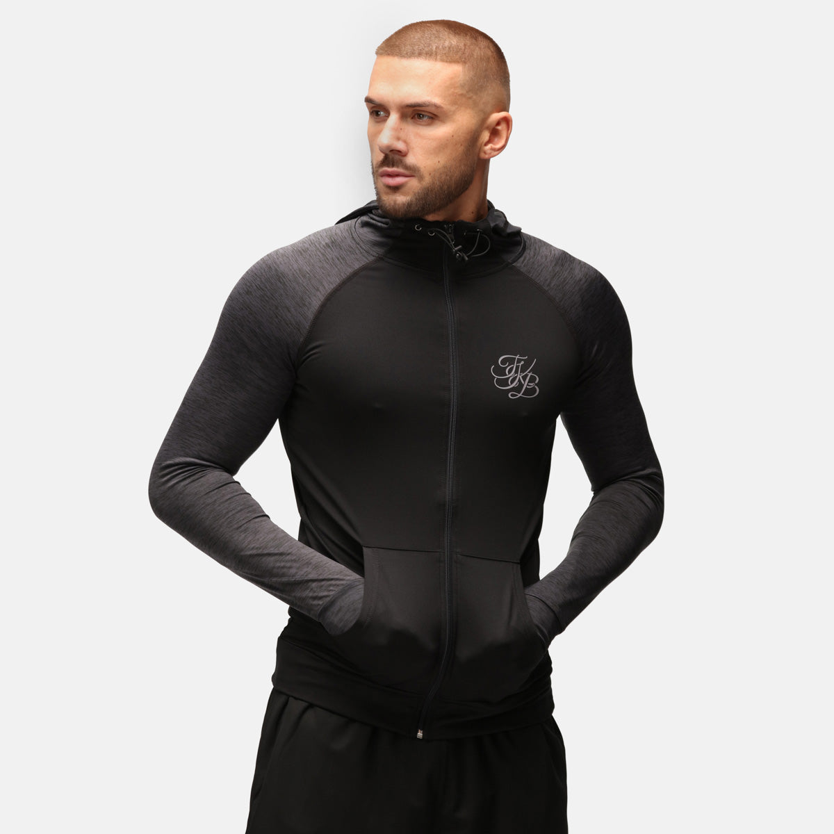 TKB Men's Slate Melange Zip-Up Hoodie - Stylish & Comfortable Pullover for Casual Wear, Gym, and Outdoor Activities
