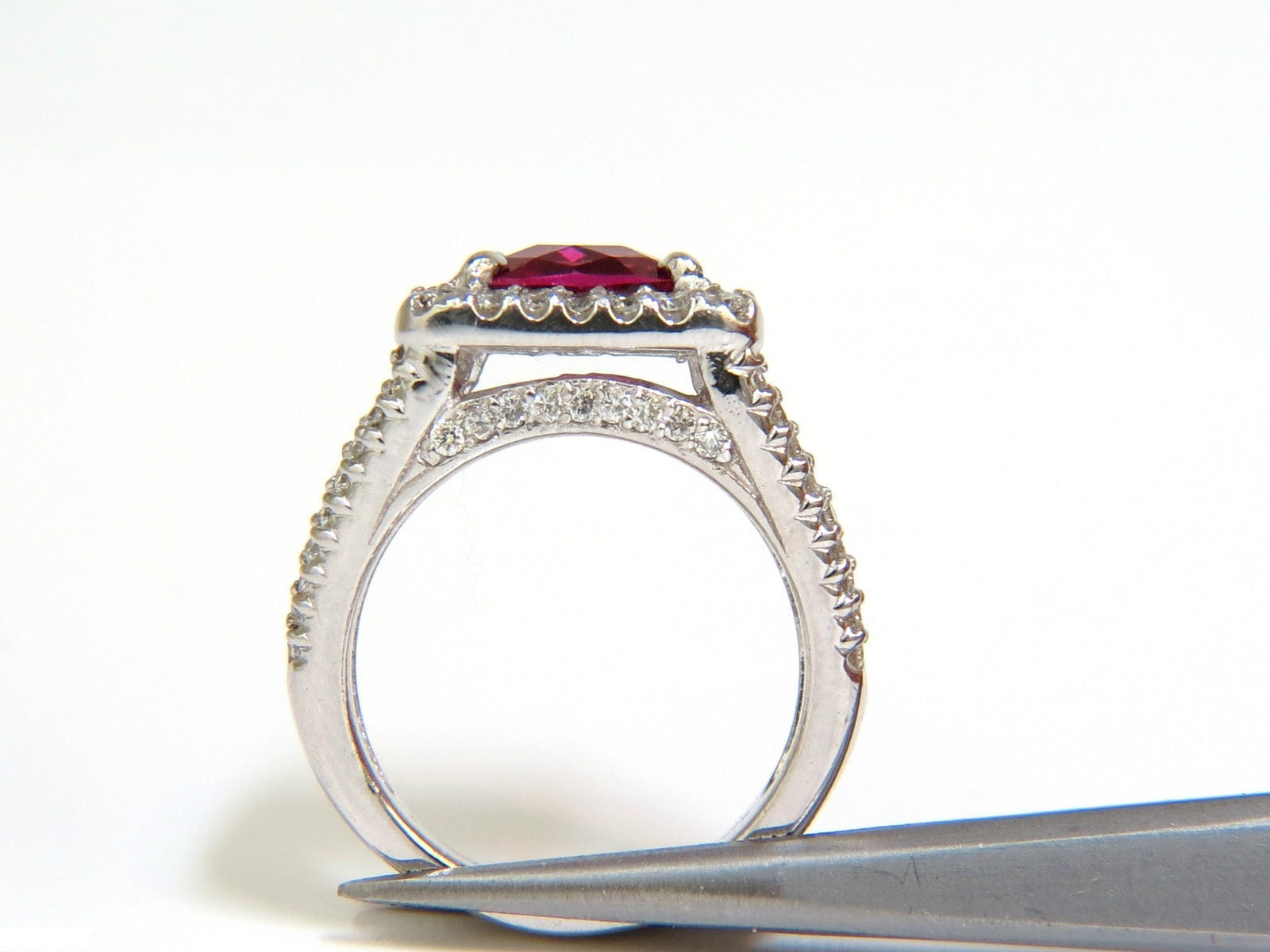 2.73CT Natural Bright Pink Tourmaline Diamond Ring in 14KT Gold - Elegant Split Shank Design for Weddings, Anniversaries & Special Occasions