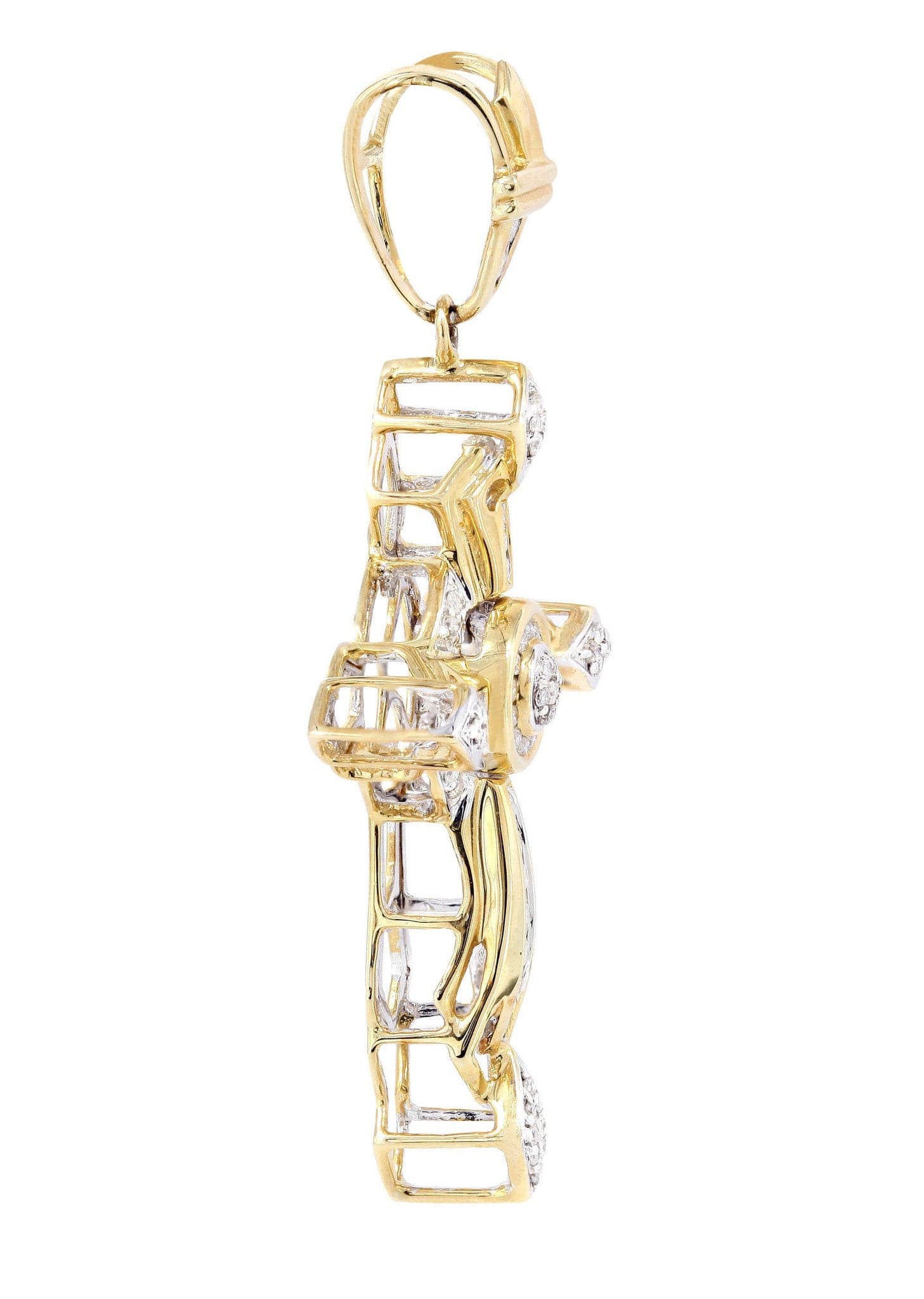0.39 Carat Diamond Cross Pendant Necklace - 6.25 Grams Solid Gold Religious Jewelry for Women & Men - Perfect for Baptism, First Communion, Confirmation & Everyday Wear