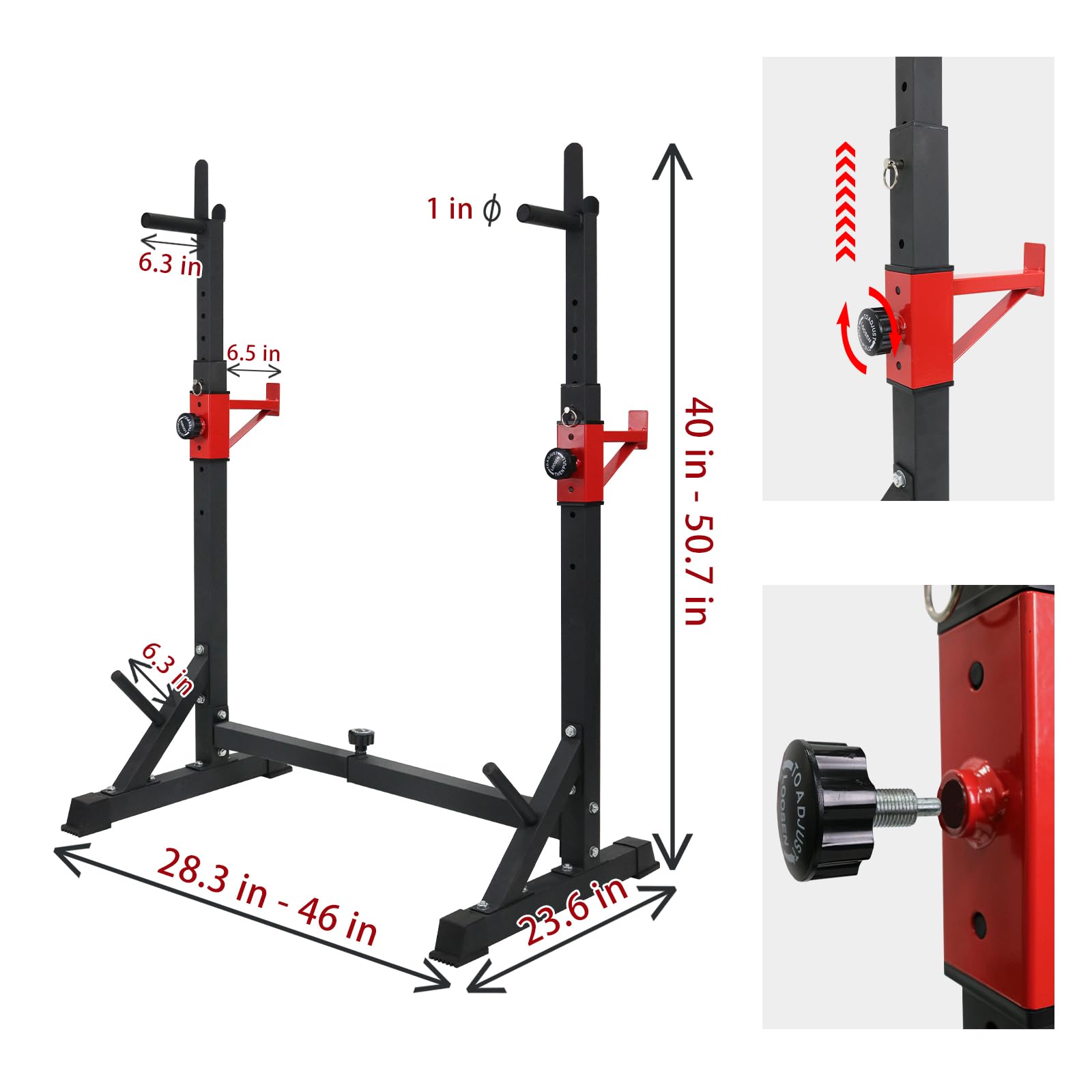 PLKO Adjustable Squat Rack & Barbell Stand - 550lbs Capacity, Multi-Function Home Gym Equipment for Strength Training | Perfect for Squats, Bench Press & Weightlifting Exercises