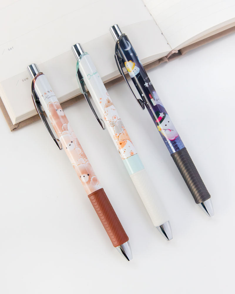 Crux Playful Cat Energel Mechanical Pencil - 0.5mm Fine Point Writing Tool for School, Office & Sketching | Cute Cat Design for Stationery Lovers