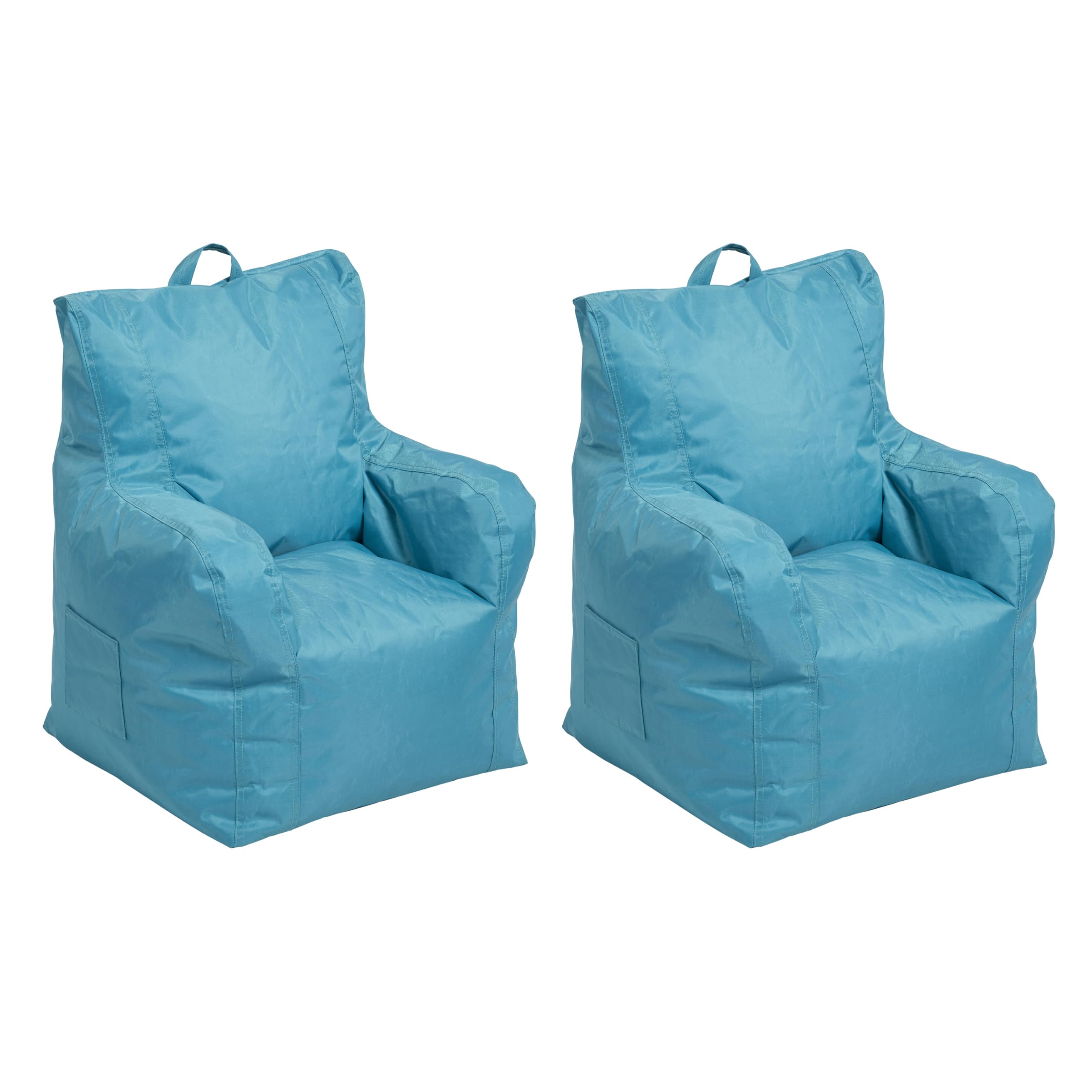 Factory Direct Partners 13303-AQ Cali Little Bear Sack Bean Bag Chair - 2-Pack Dirt-Resistant Coated Oxford Fabric Bean Bags in Aqua Blue - Perfect for Kids' Rooms, Playrooms, and Cozy Reading Nooks