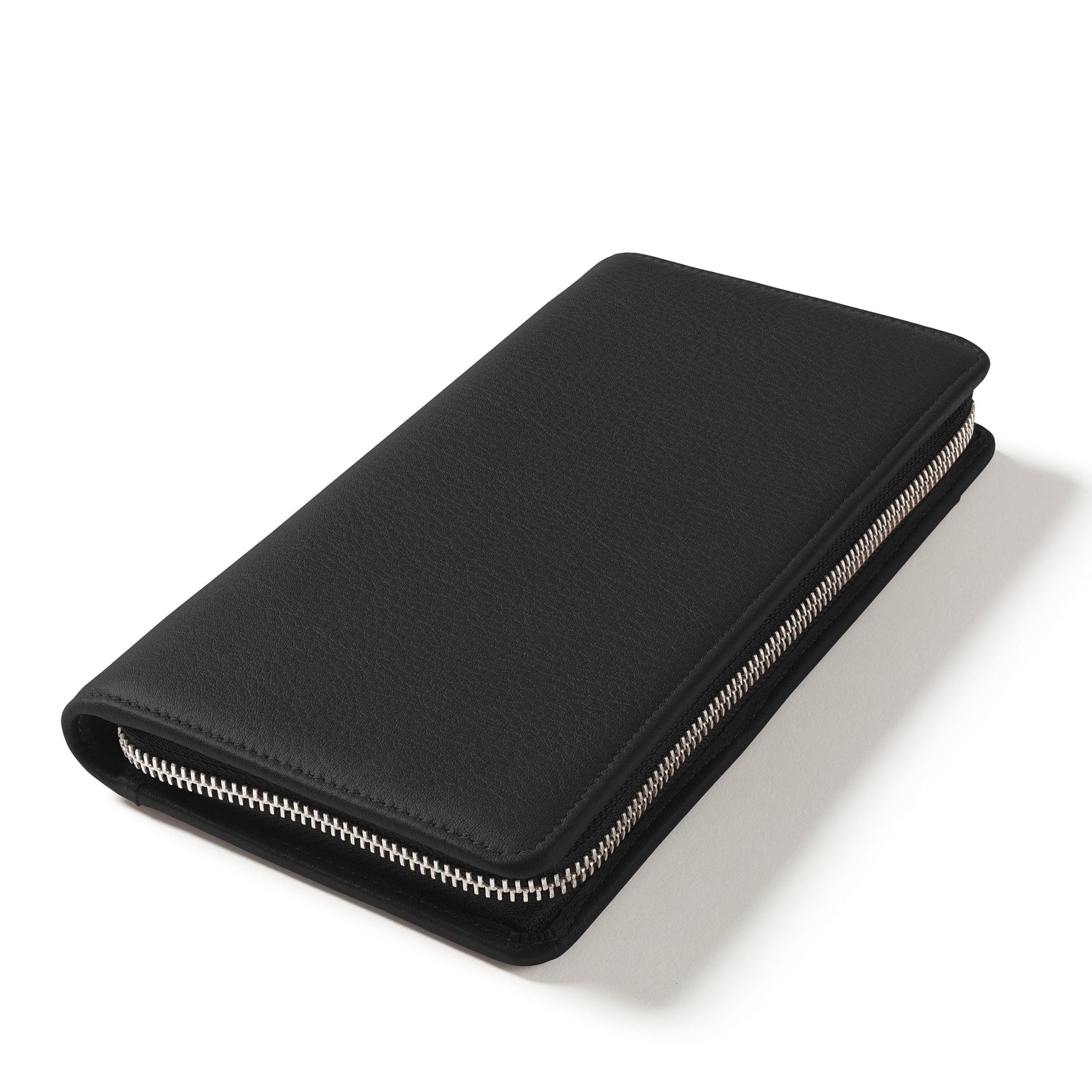 Leatherology RFID Black Onyx Travel Zip Organizer Wallet & Passport Holder - Premium Full Grain Leather - Perfect for Travel, Business & Everyday Use