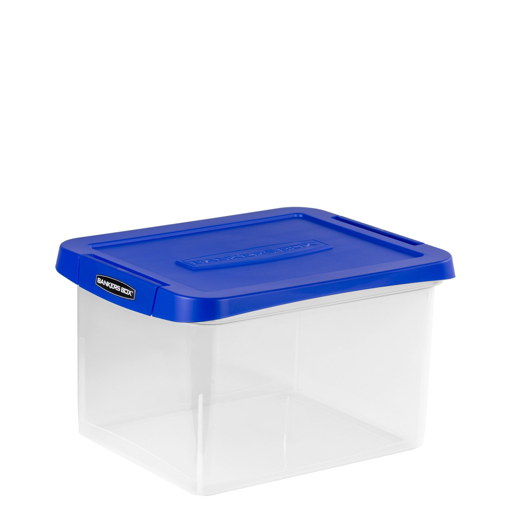 Heavy Duty Plastic File Box with Hanging Rails - Letter/Legal Size Storage Organizer - 1 Pack (0086205) - Perfect for Office Document Filing, Home Organization & School Supplies