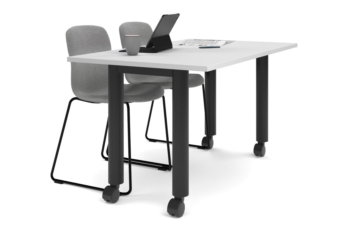 Quadro 80mm Cylinder Leg Mobile Table - 1400L x 800W Adjustable Height Workbench | Perfect for Office, Workshop & Industrial Use