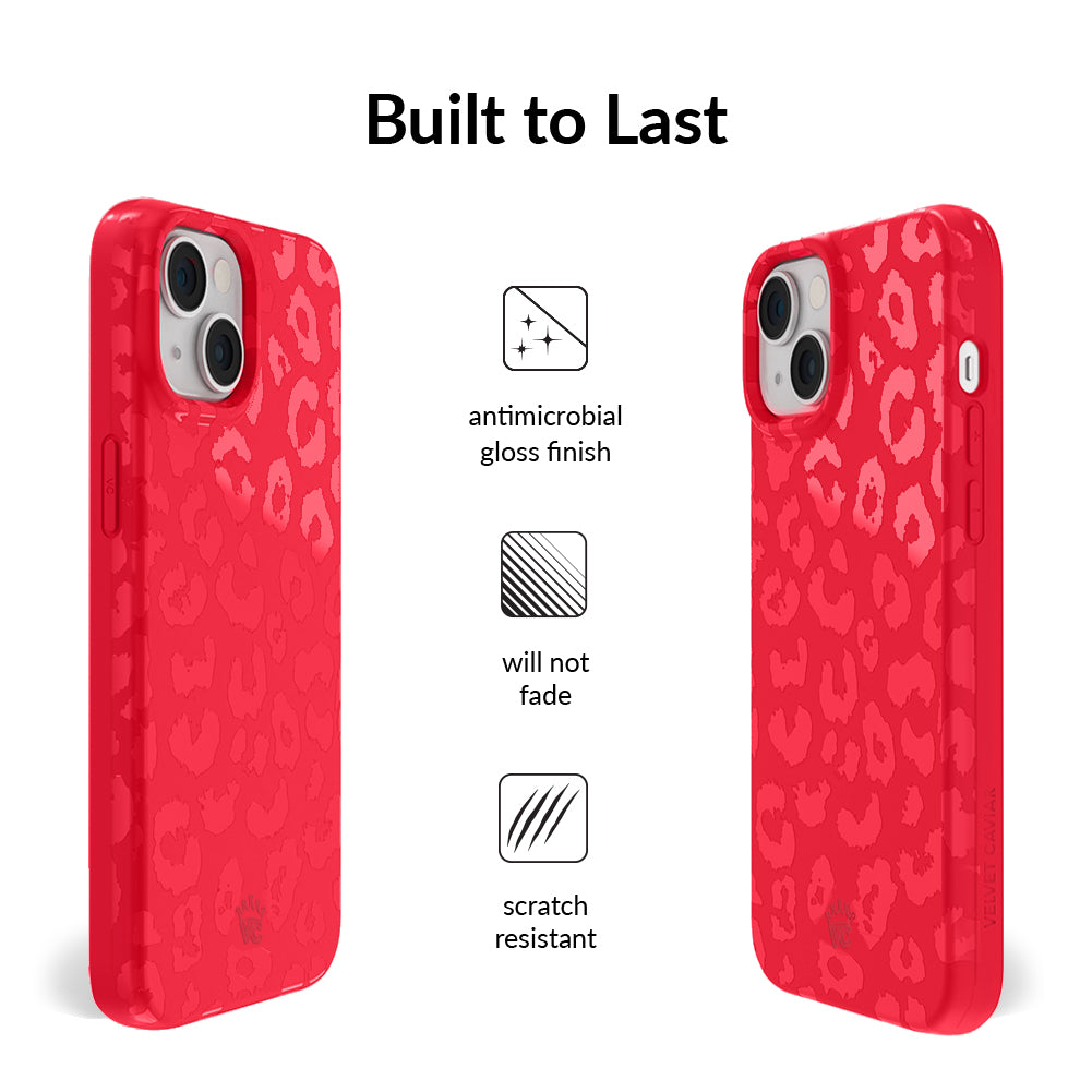 Red Leopard Print iPhone Case - Stylish & Durable Phone Cover for iPhone 11/12/13/14/15 Pro Max - Perfect for Fashion Lovers & Trendy Accessories