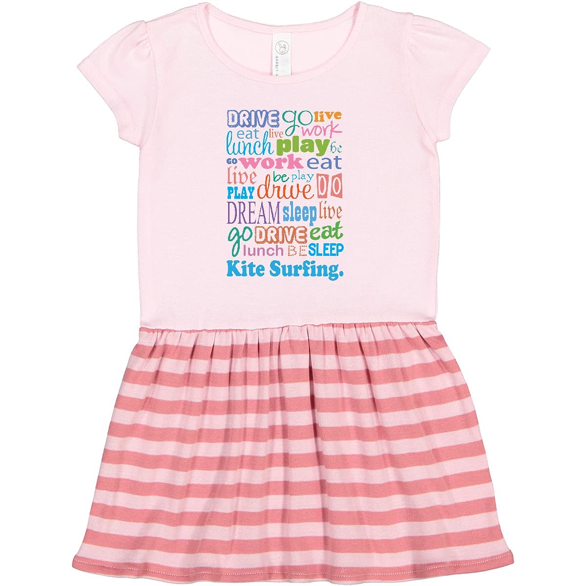 Inktastic Live Dream Kite Surfing Toddler Dress - Cute Girls' Summer Outfit for Beach, Park & Outdoor Adventures