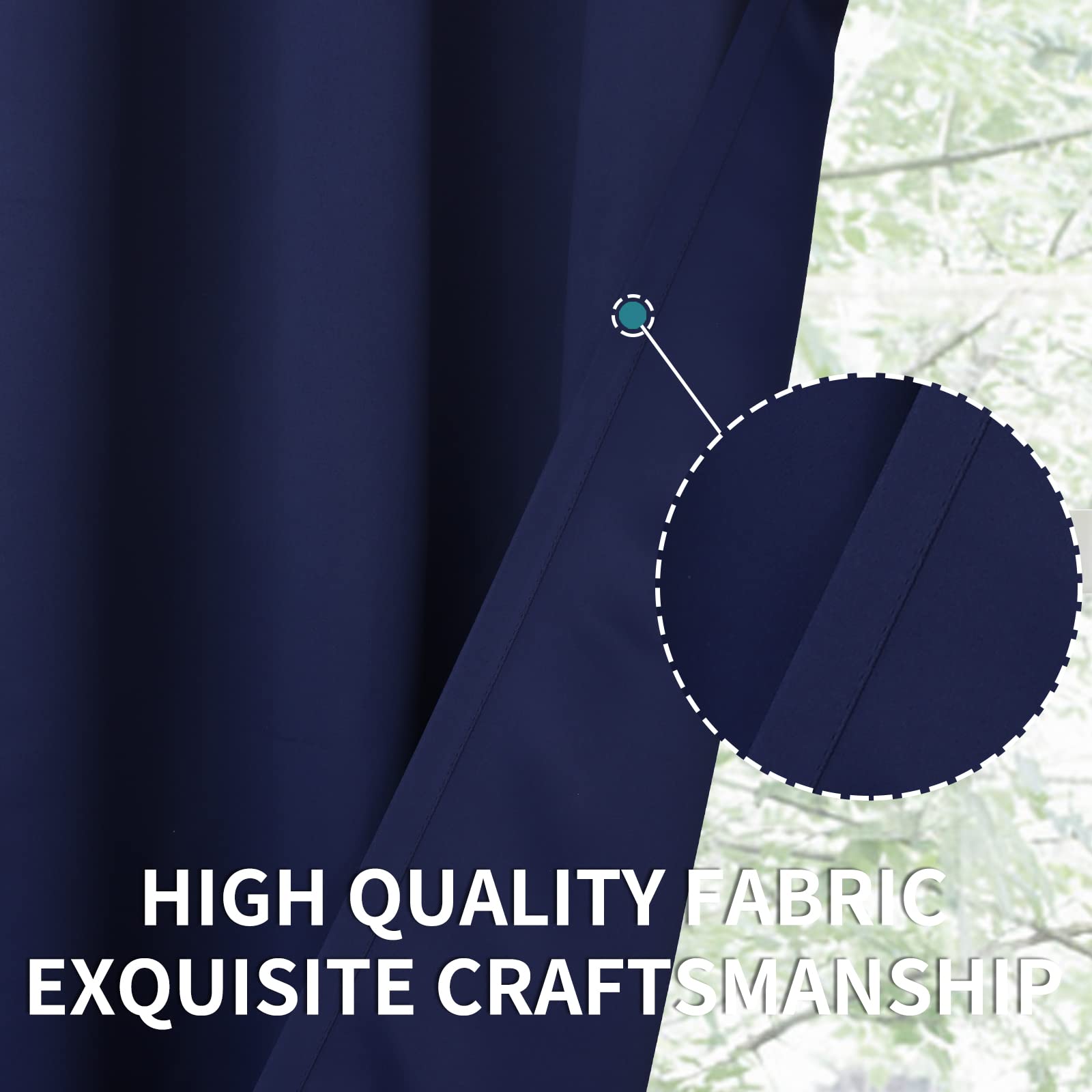 BGment Extra Wide 120-Inch Room Divider Curtain - 96 Inch Length Blackout Curtain for Living Room, Bedroom & Patio Sliding Door - Navy Blue Noise Reducing Privacy Curtain (1 Panel) - Perfect for Home Office, Nursery & Dorm Room Light Blocking