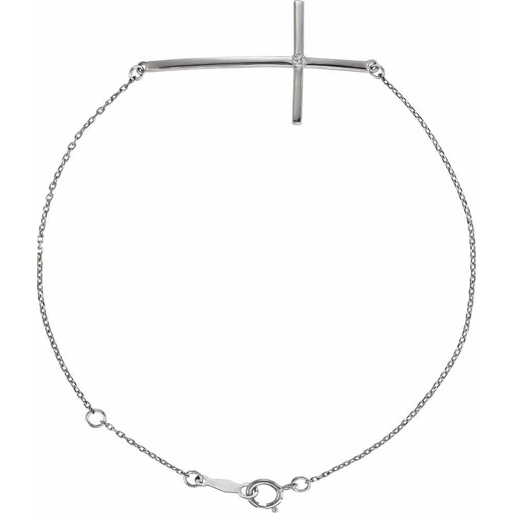 14K Gold Diamond Sideways Cross Bracelet for Women - Elegant Fine Jewelry Gift for Her, Perfect for Birthdays, Anniversaries & Special Occasions