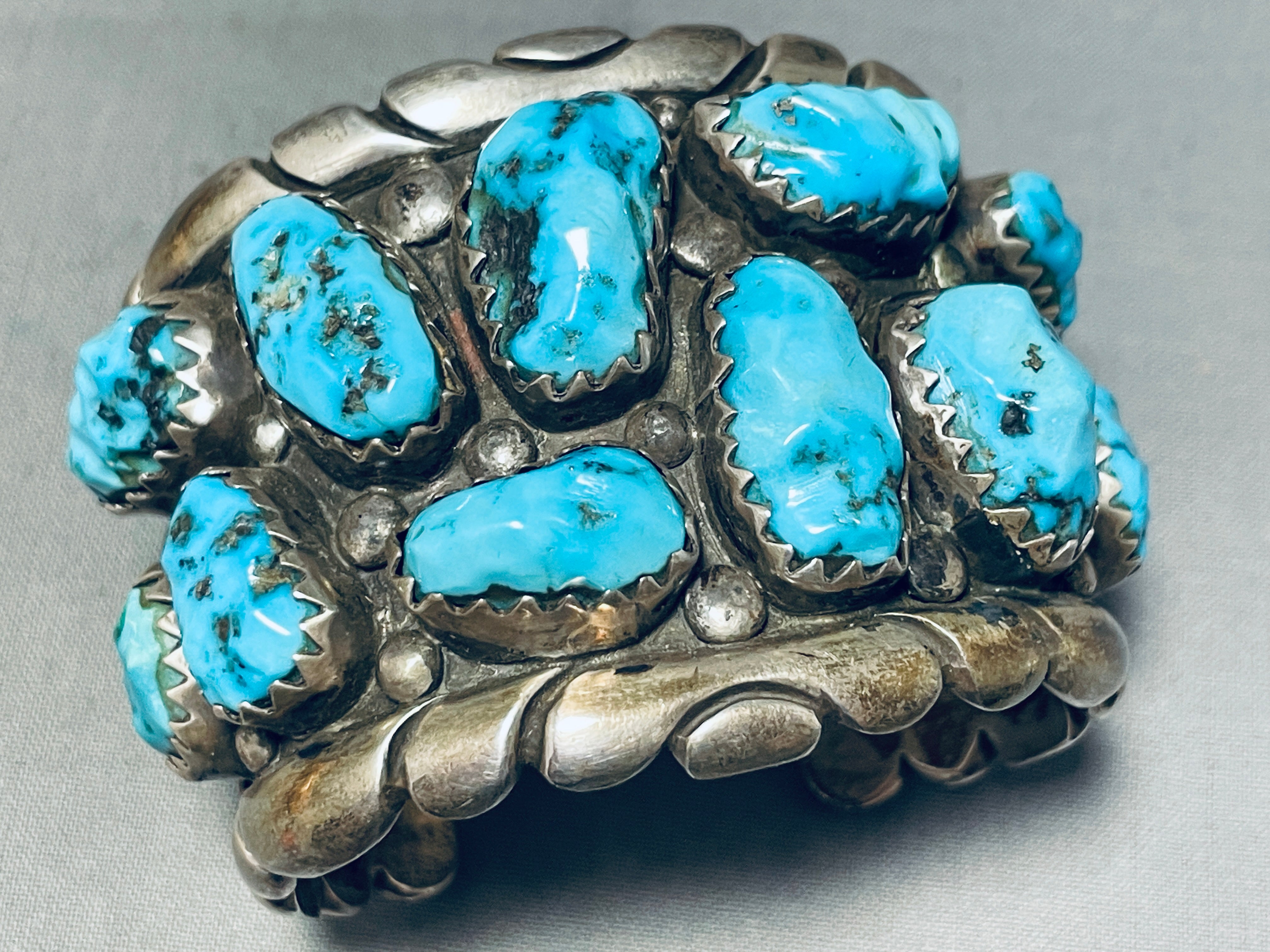 155g Vintage Navajo Turquoise Sterling Silver Bracelet - Authentic Native American Jewelry for Women - Perfect for Boho Fashion, Gift Giving & Special Occasions