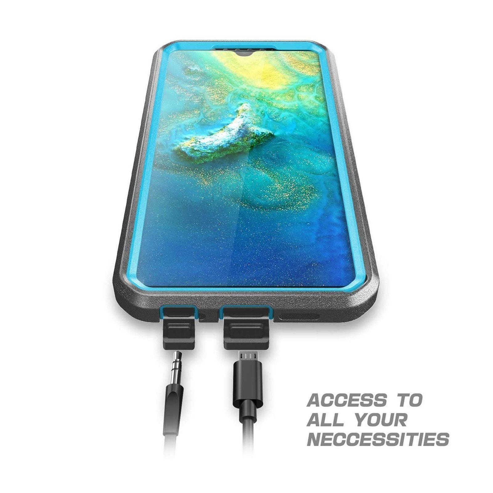 Huawei P30 Pro Unicorn Beetle Pro Rugged Holster Case with Belt Clip - Shockproof & Drop Protection - Blue (Open Box) - Perfect for Outdoor Activities, Construction Work & Extreme Sports