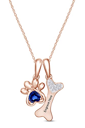 Rose Gold Over : Simulated Blue Sapphire