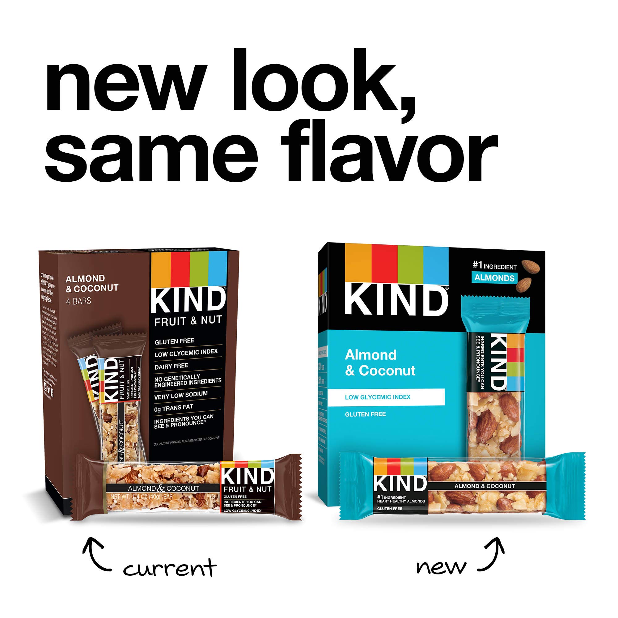 KIND Almond & Coconut Bars - Low Glycemic, Gluten Free, Healthy Snack Bars - 1.4oz (60 Count) - Perfect for On-the-Go, Office Snacks & Keto Diet