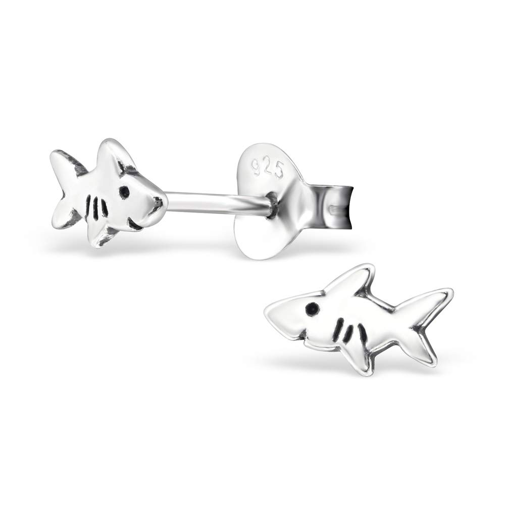 925 Sterling Silver Shark Stud Earrings for Women - Hypoallergenic Fashion Jewelry - Perfect for Casual Wear, Gifts & Everyday Accessories